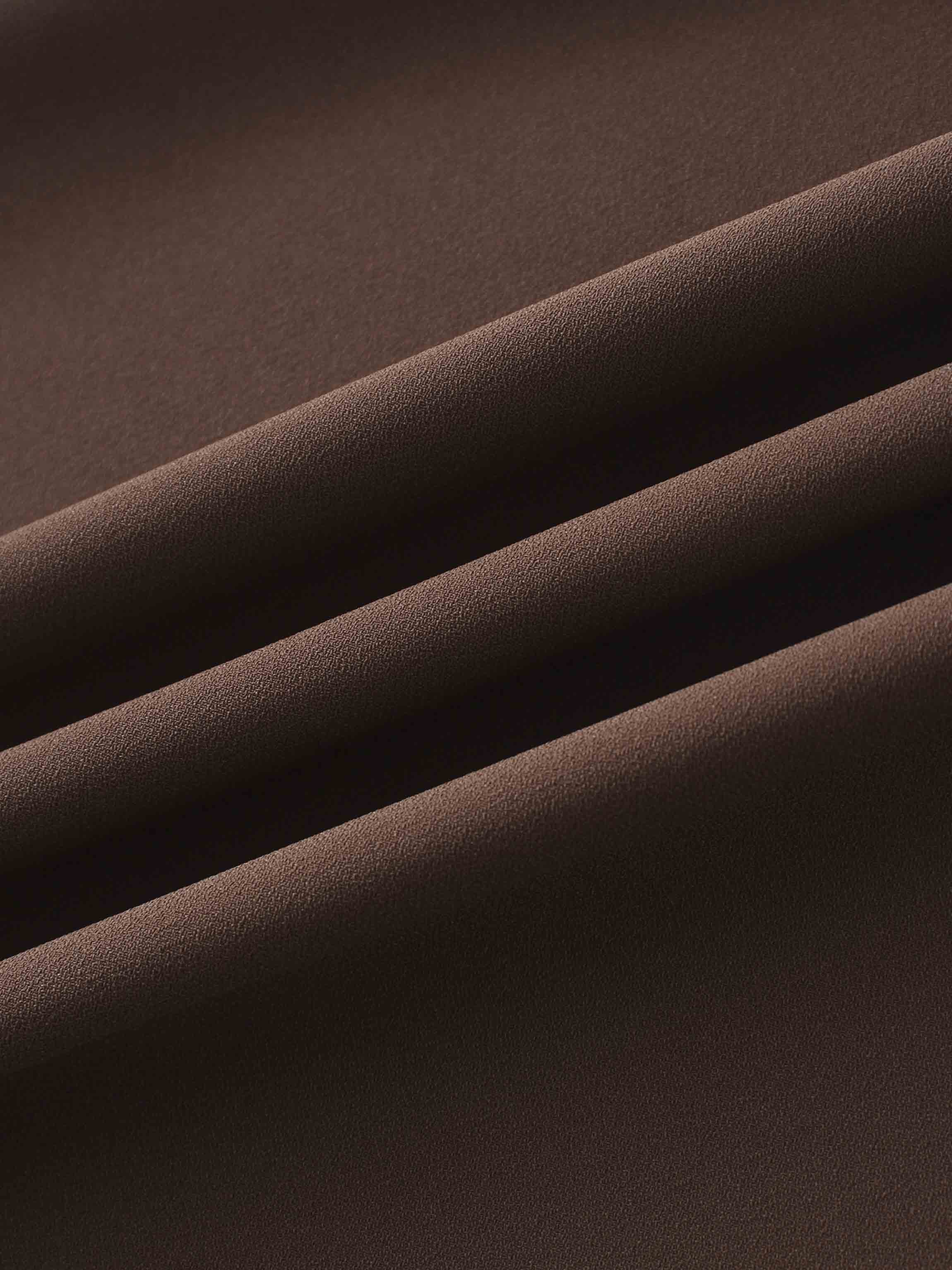 Crepe Flare Skirt-Brown