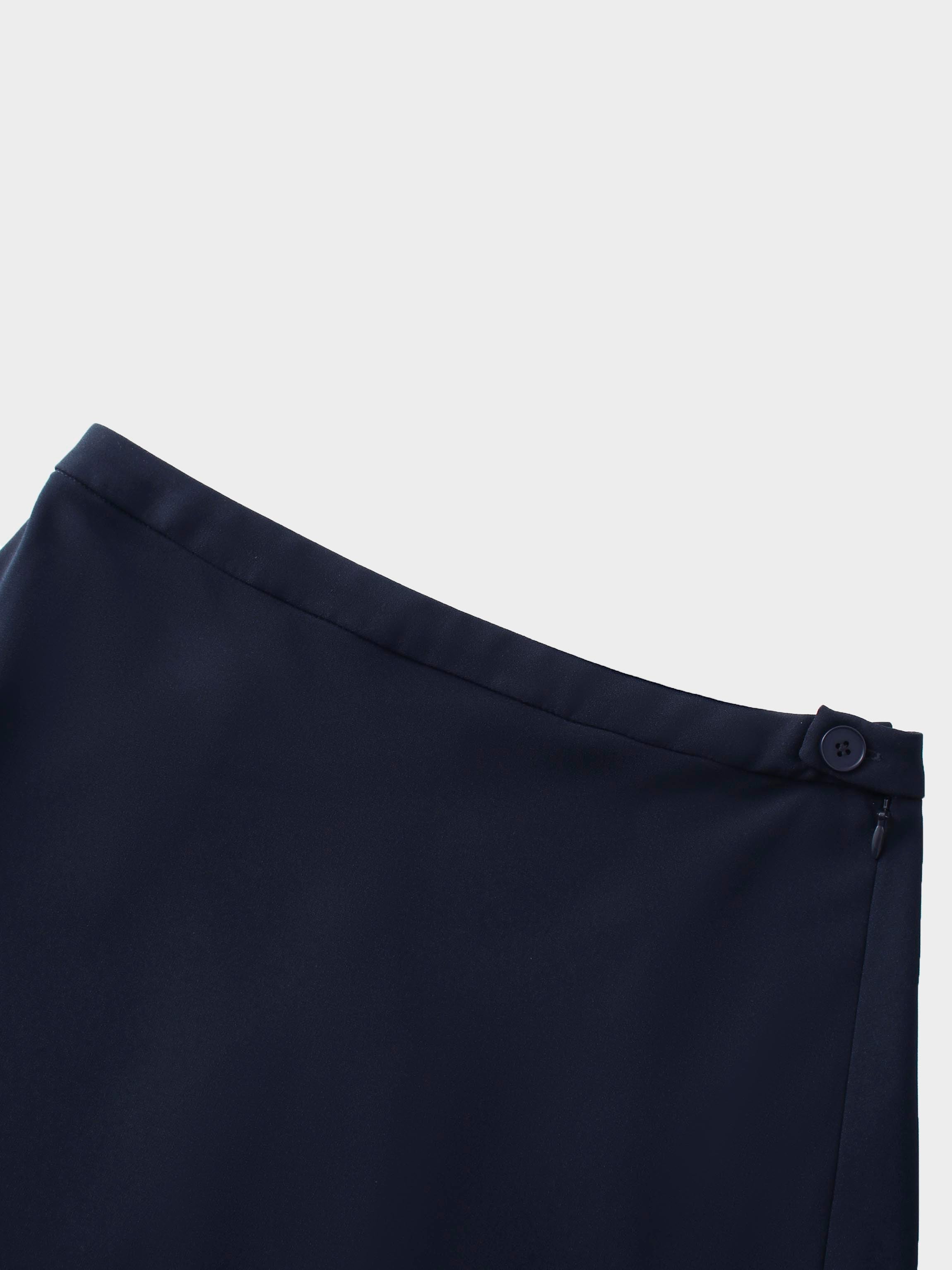 Crepe Flare Skirt-Navy