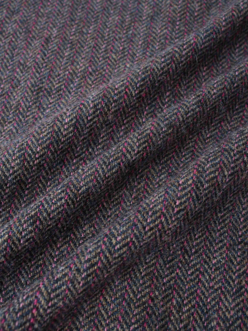 Tweed Herringbone Fringe Skirt 35"-Pink/Purple