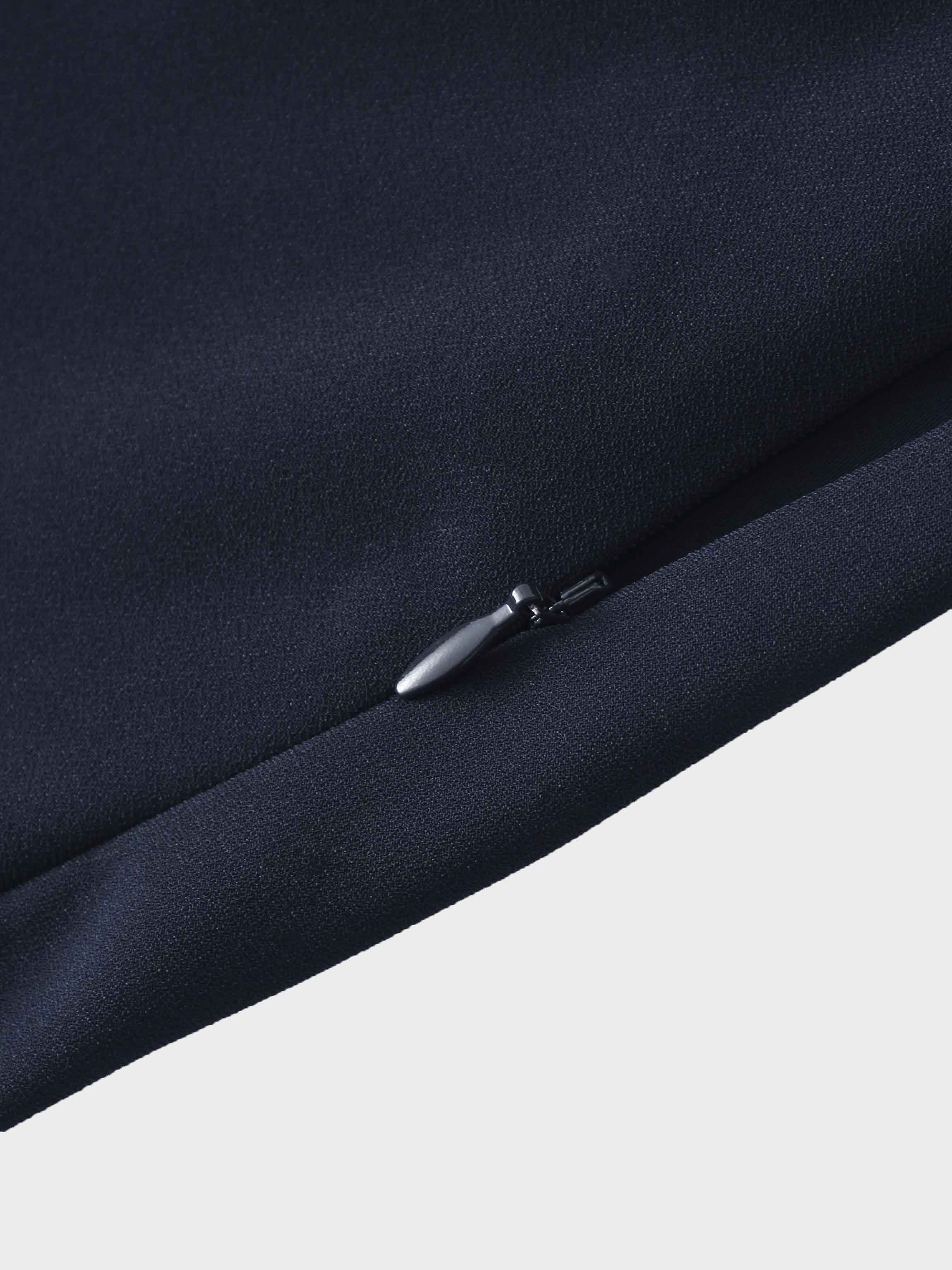 Crepe Flare Skirt-Navy