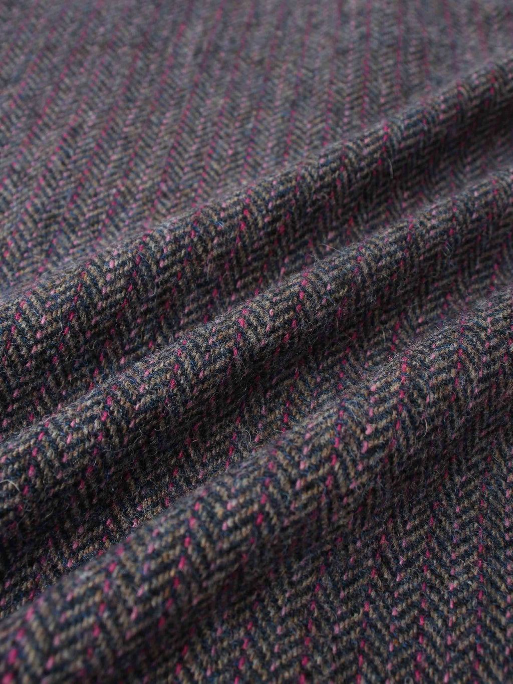 Tweed Herringbone Fringe Skirt 35"-Pink/Purple