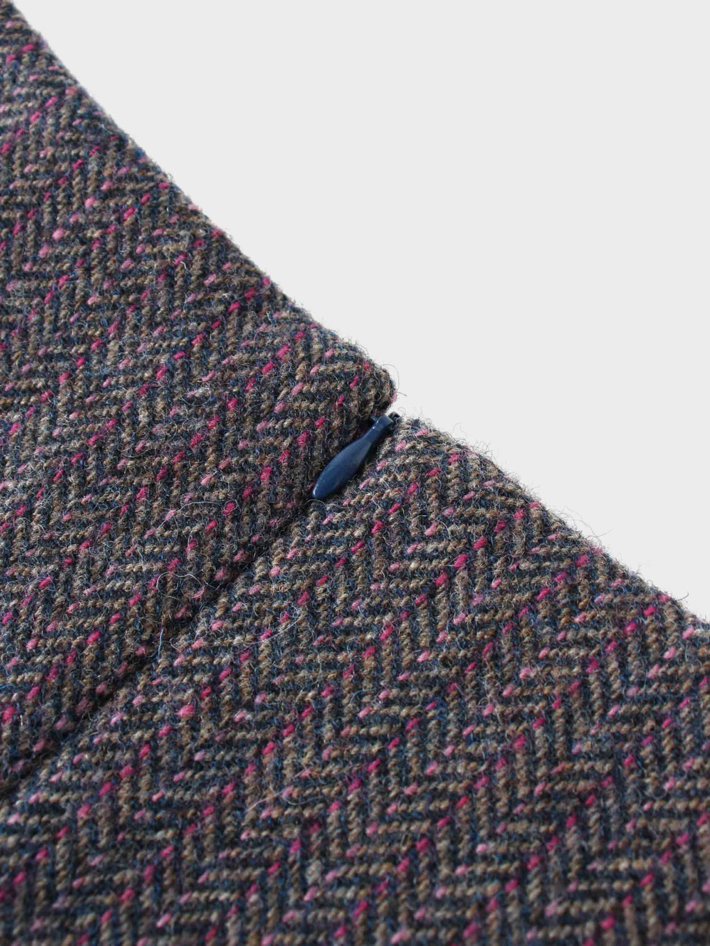 Tweed Herringbone Fringe Skirt 35"-Pink/Purple