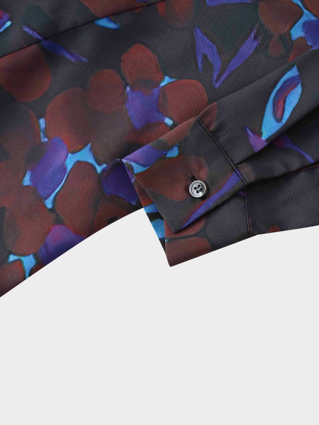 Collared A-Line Shirtdress-Brown Floral