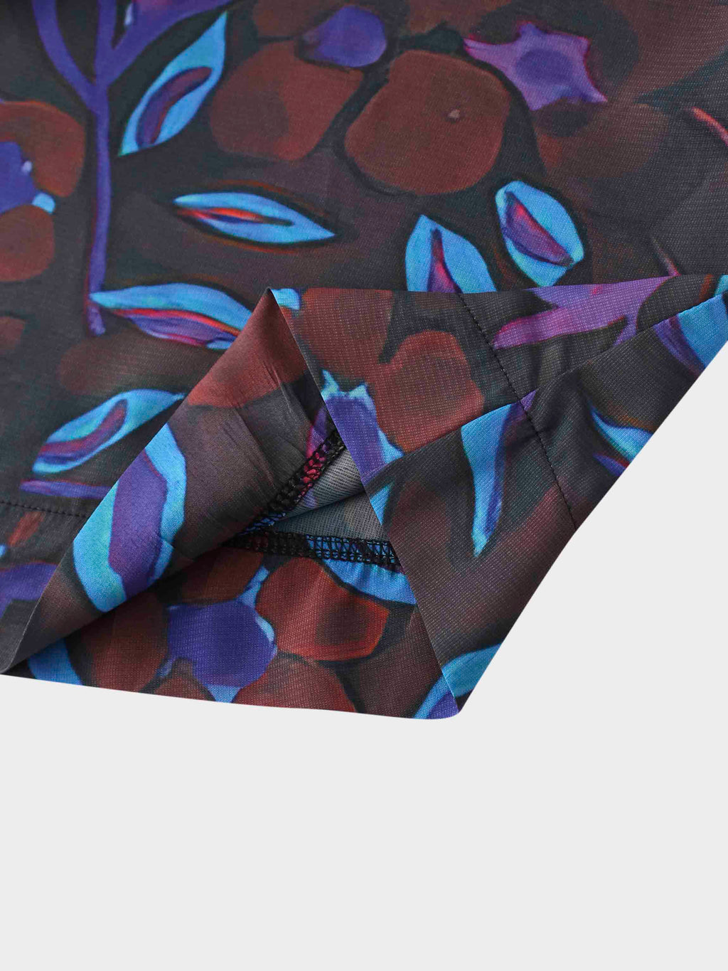 Collared A-Line Shirtdress-Brown Floral