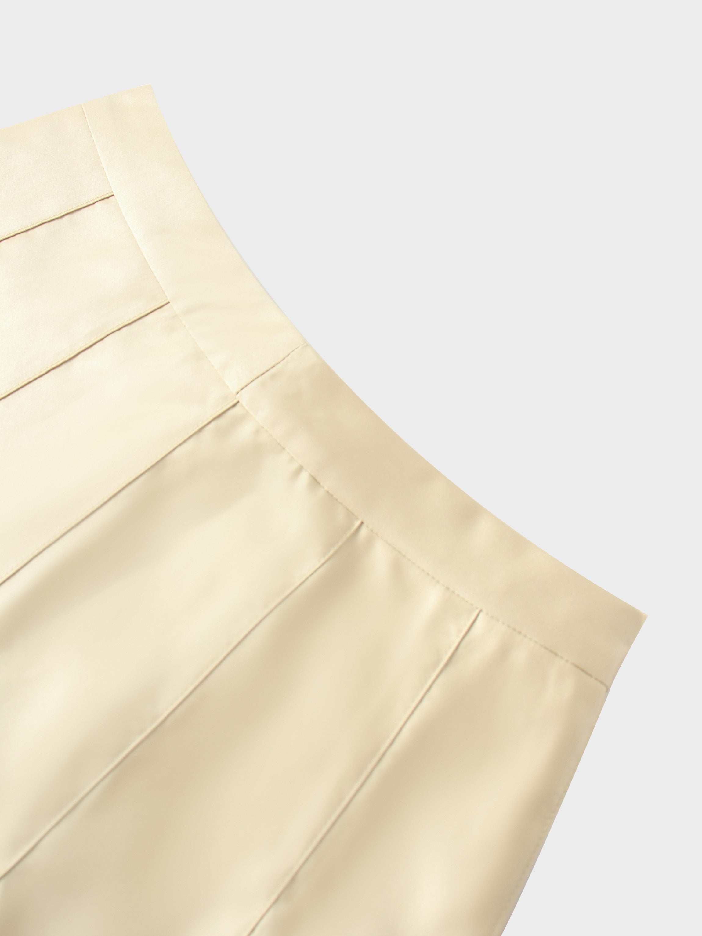 Lux Satin Pleated Skirt 37"-Ivory