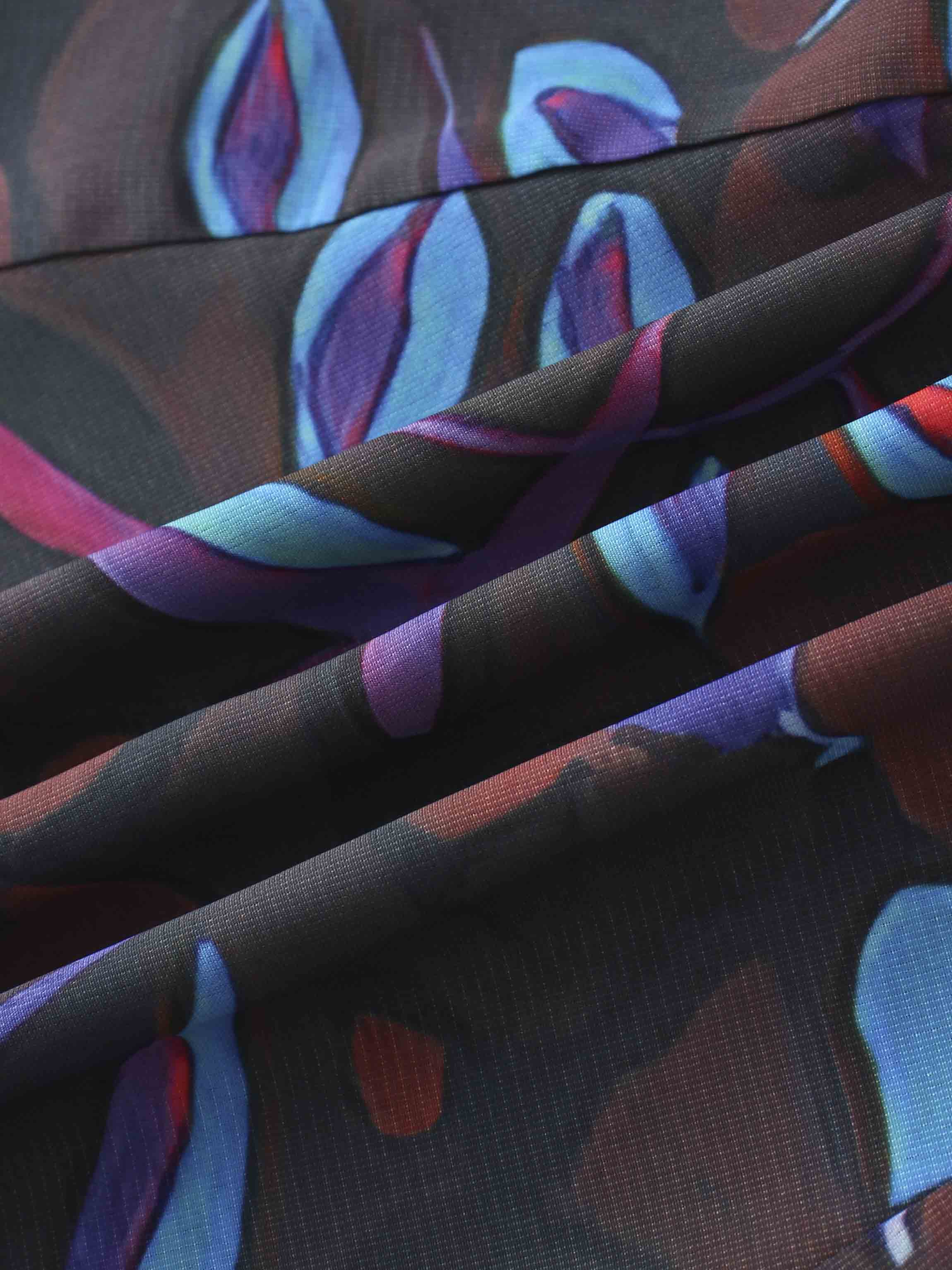 Collared A-Line Shirtdress-Brown Floral