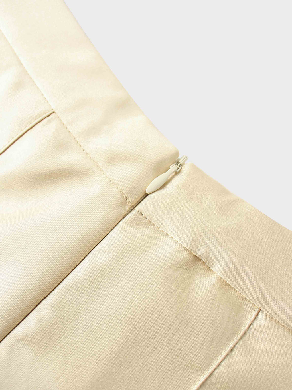 Lux Satin Pleated Skirt 37"-Ivory