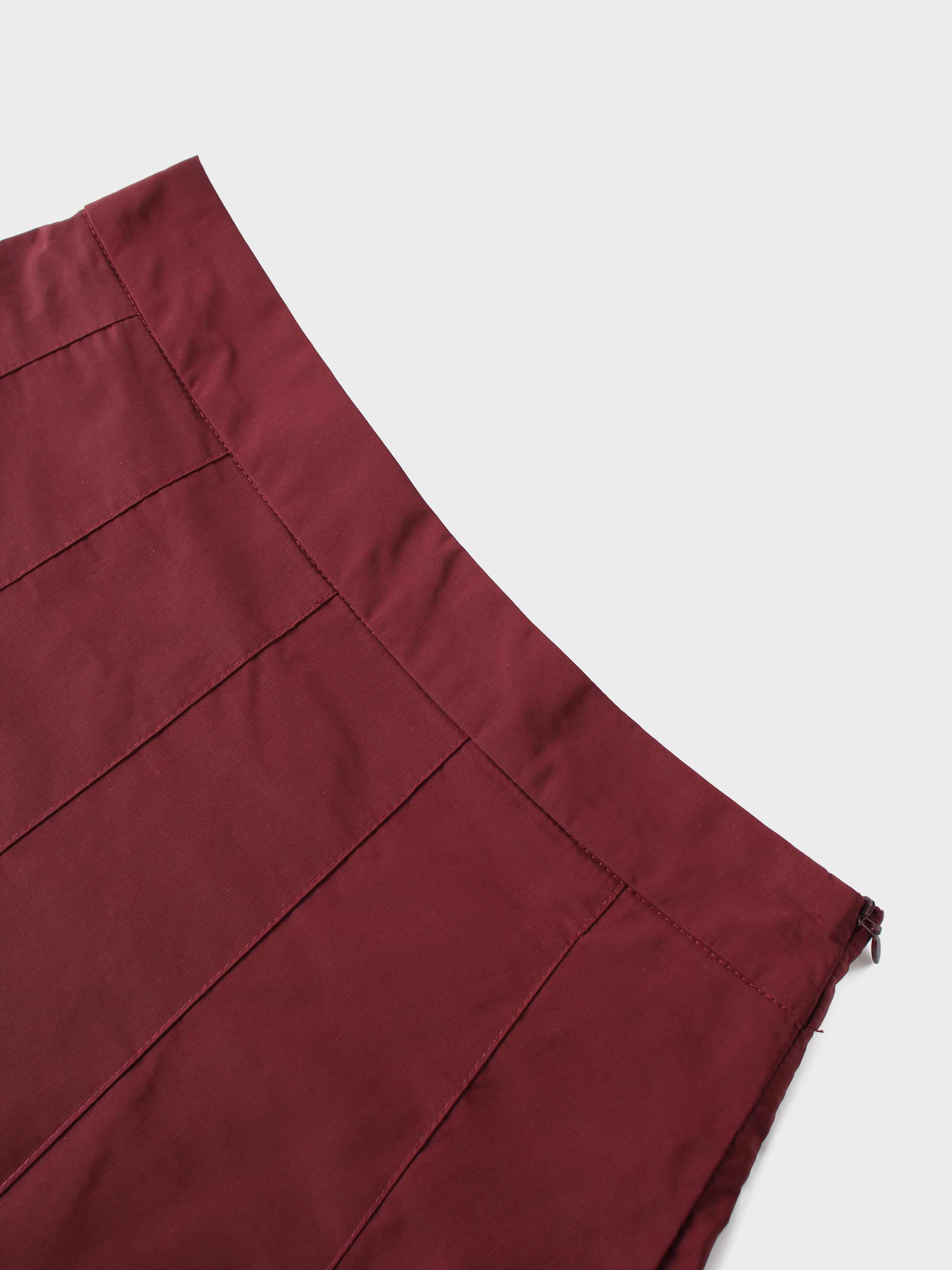 Taffeta Pleat Skirt 26"-Burgundy