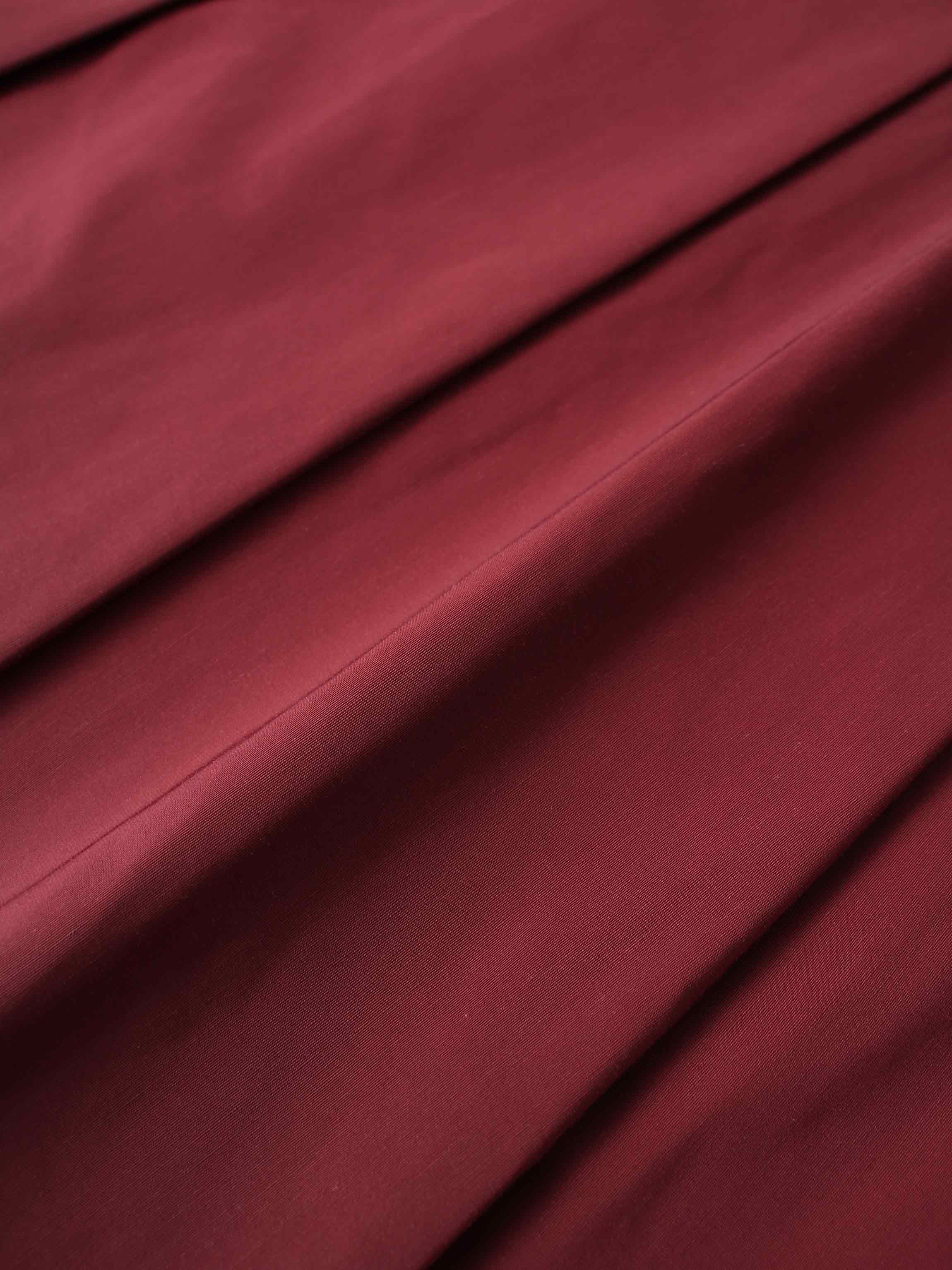 Taffeta Pleat Skirt 26"-Burgundy