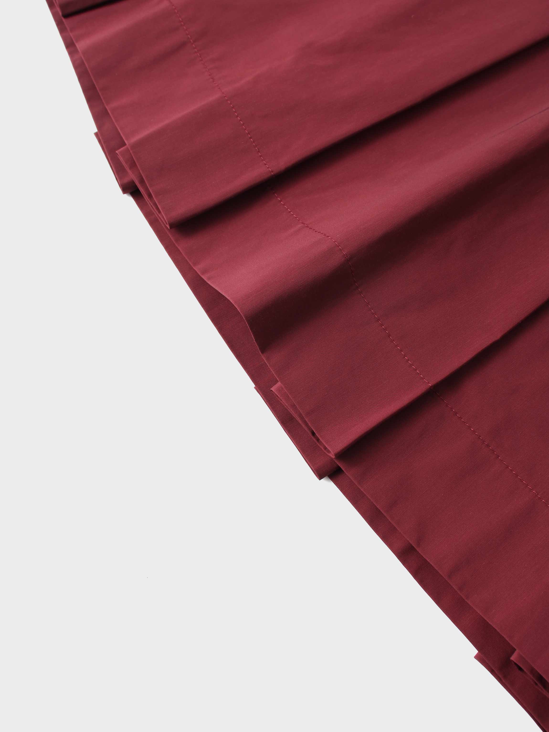 Taffeta Pleat Skirt 26"-Burgundy
