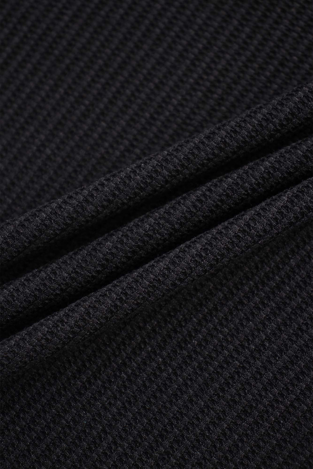 Textured Stretch Turtleneck-Black