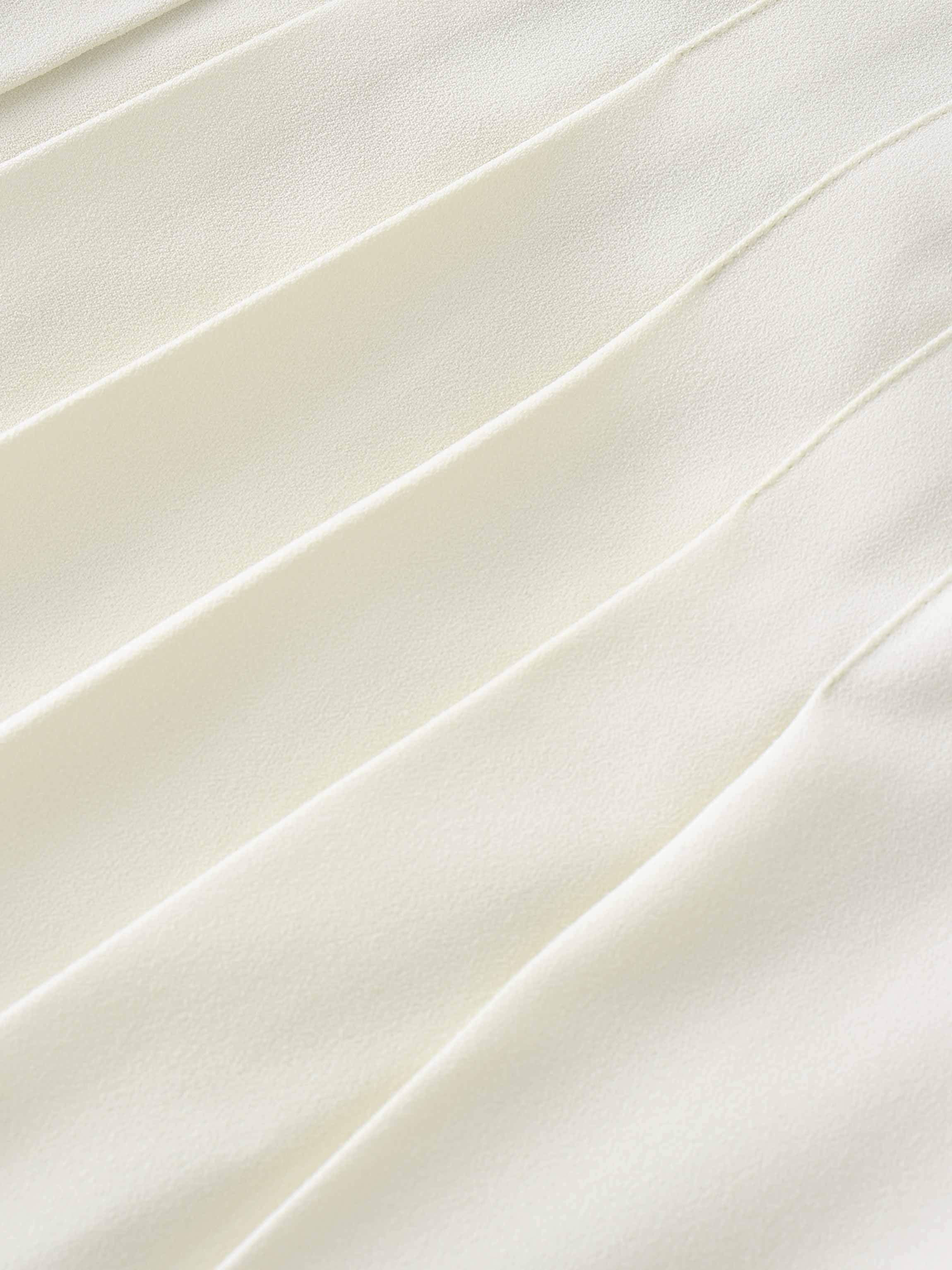 Stitched Down Pleated Jumper-Cream