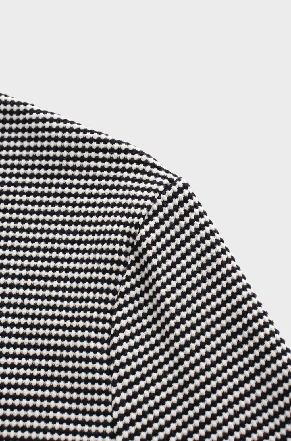 Waffle Striped Crew Tee-Black/White