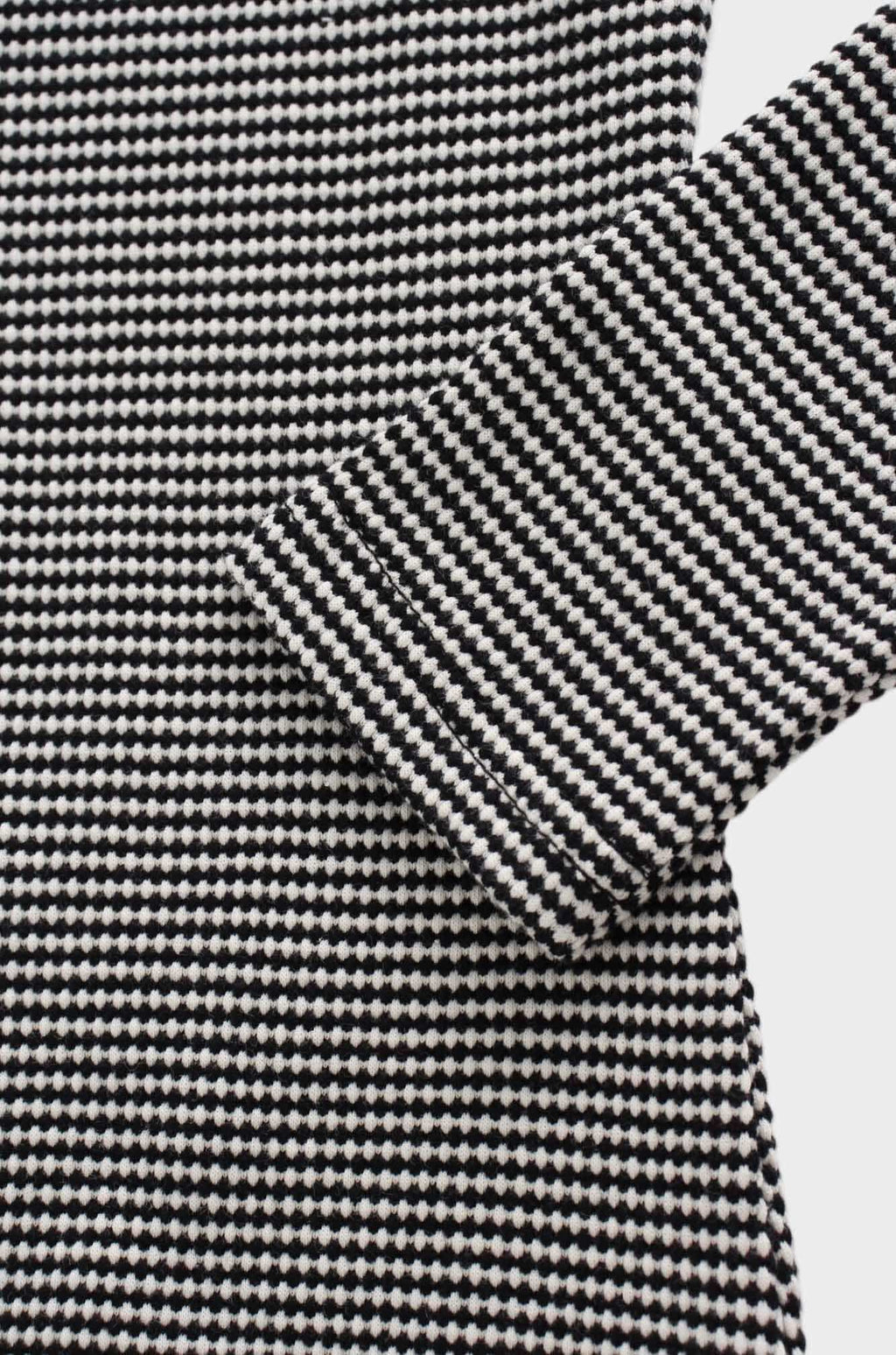 Waffle Striped Crew Tee-Black/White