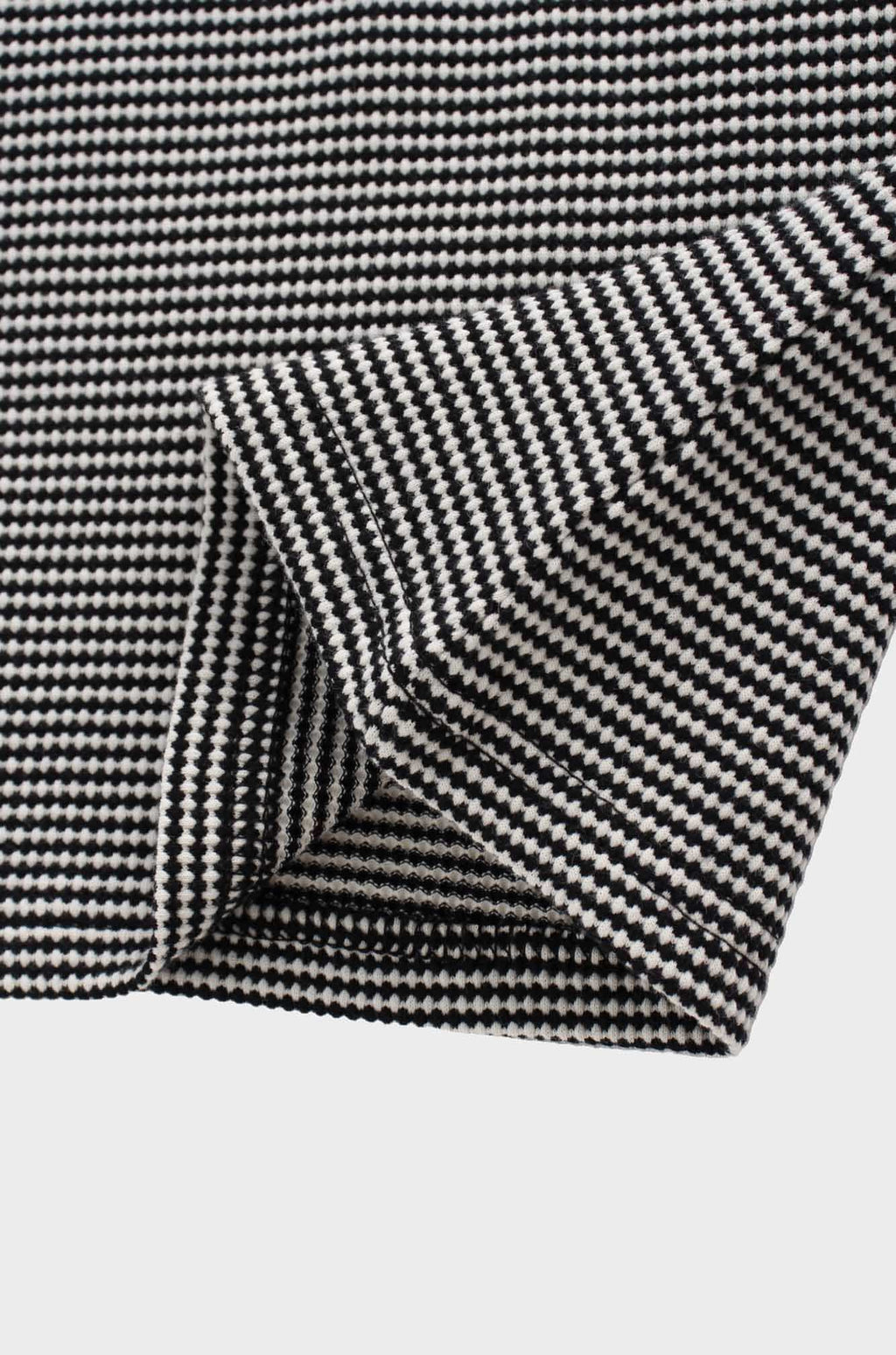 Waffle Striped Crew Tee-Black/White