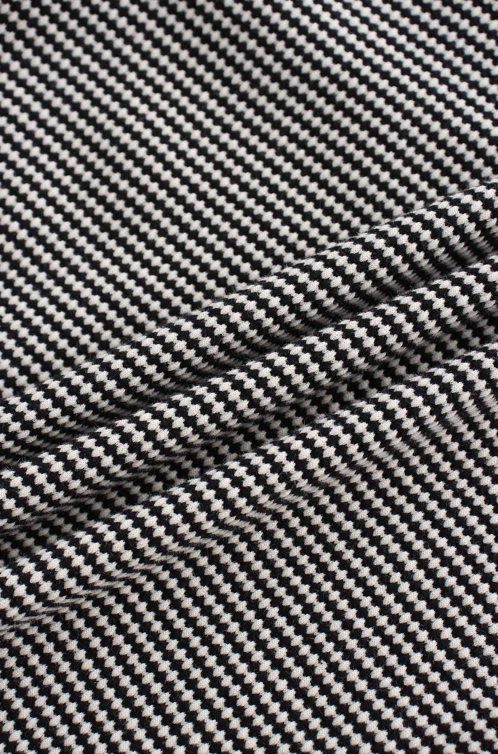 Waffle Striped Crew Tee-Black/White