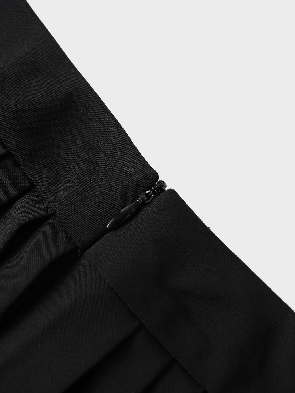 Lace Bottom Pleated Skirt-Black