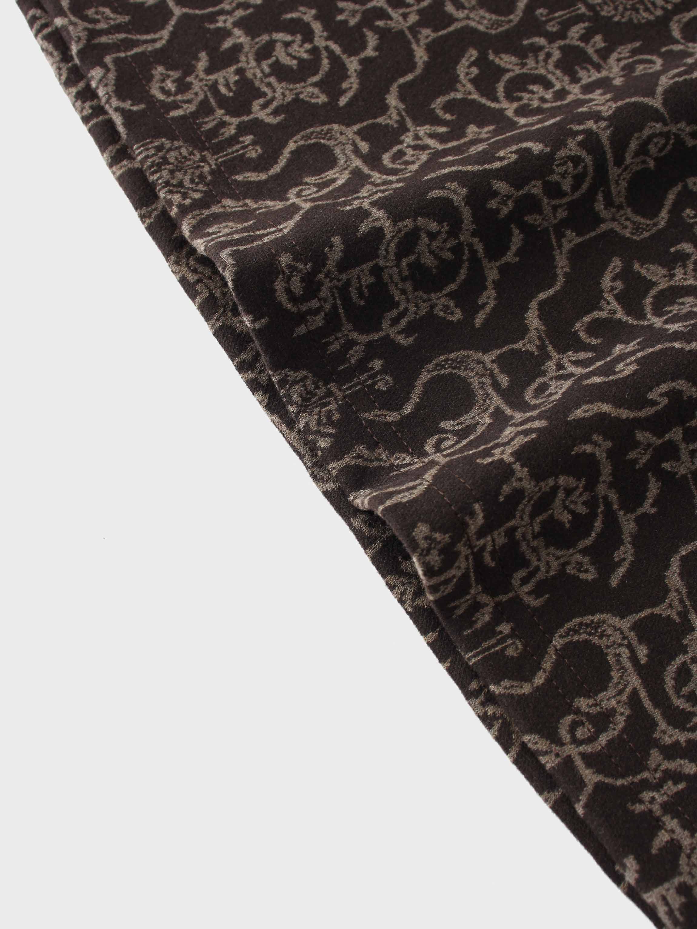 Elastic Waist Maxi Skirt-Brown Vines