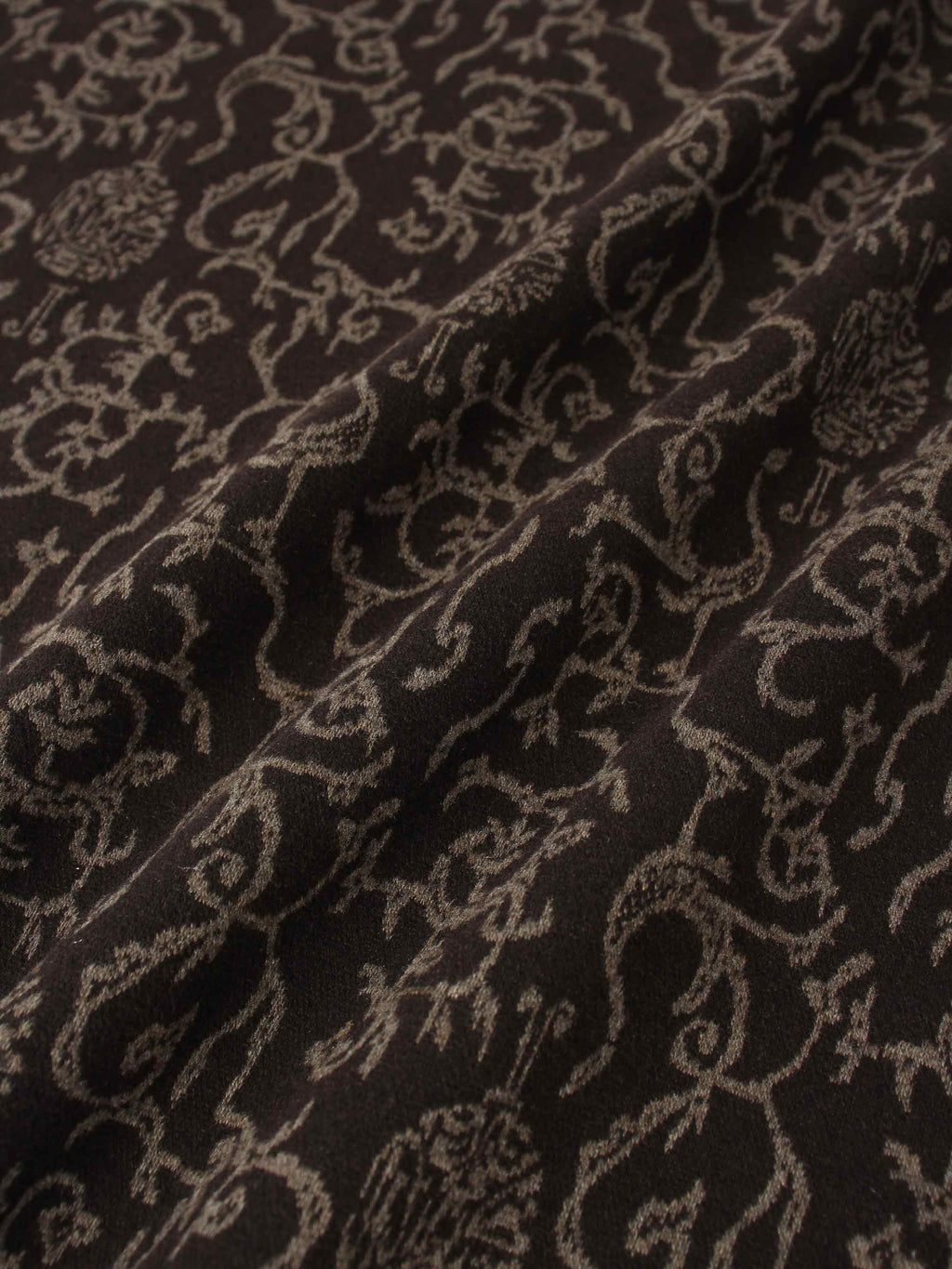 Elastic Waist Maxi Skirt-Brown Vines