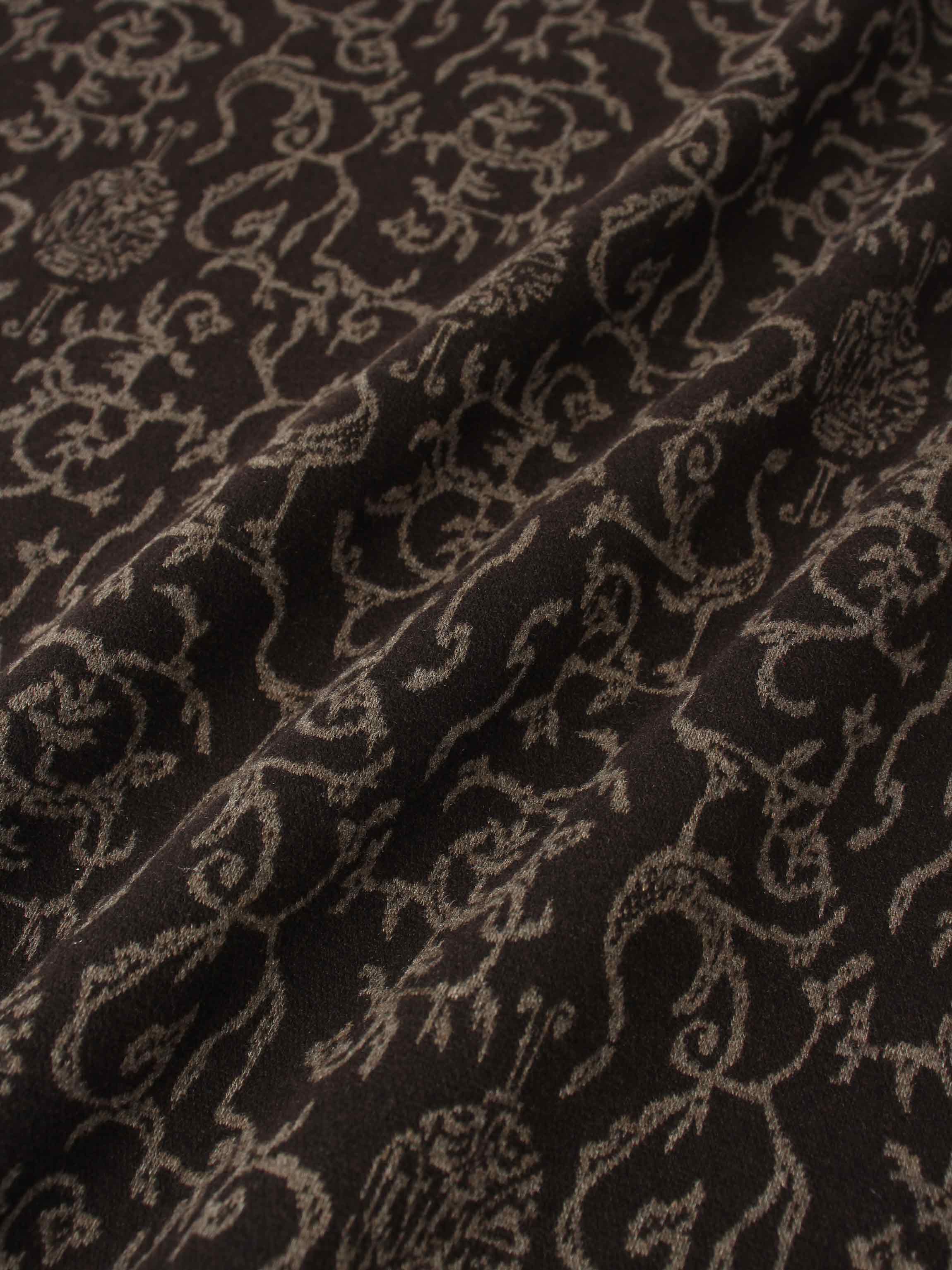 Elastic Waist Maxi Skirt-Brown Vines