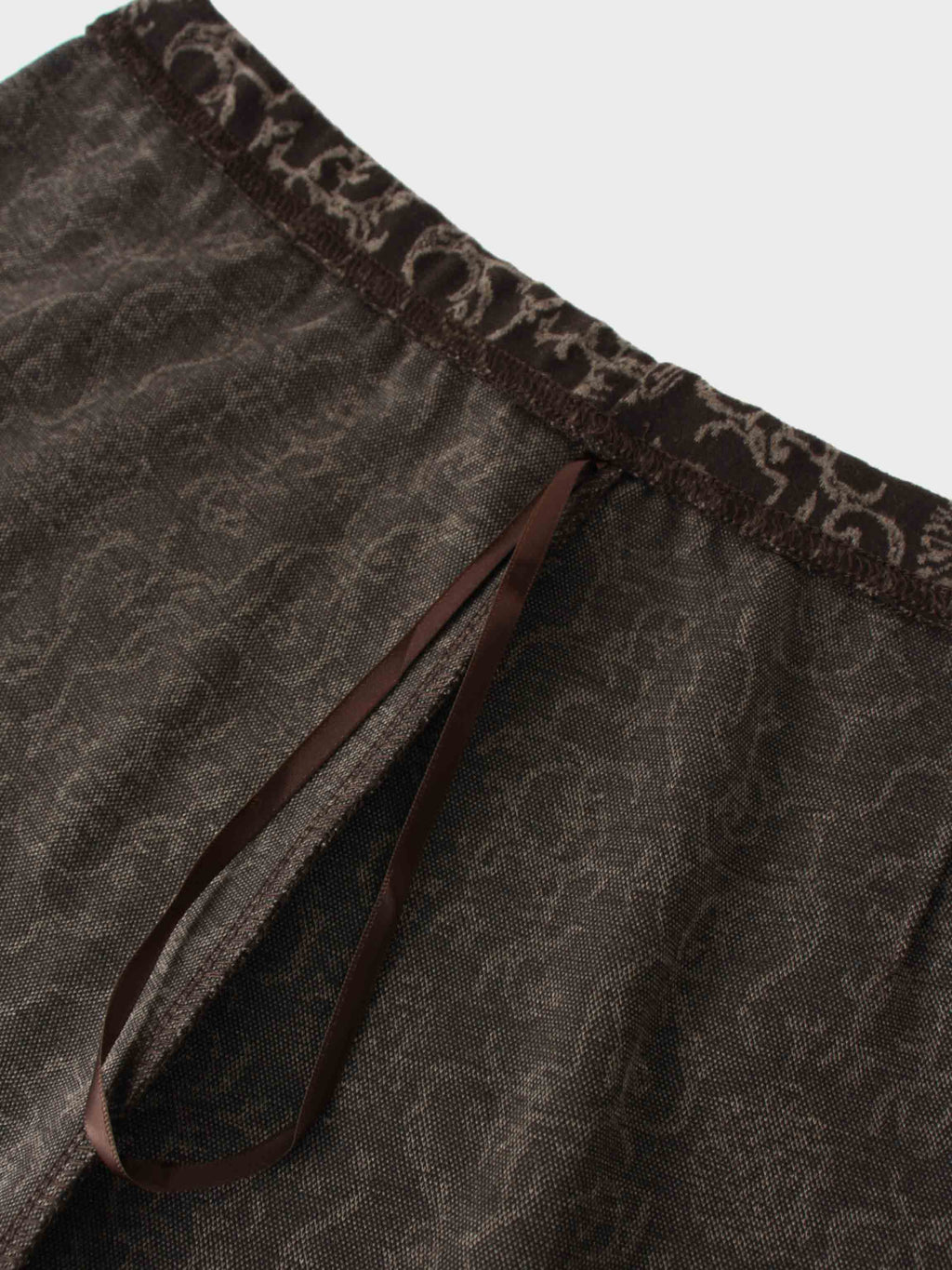 Elastic Waist Maxi Skirt-Brown Vines