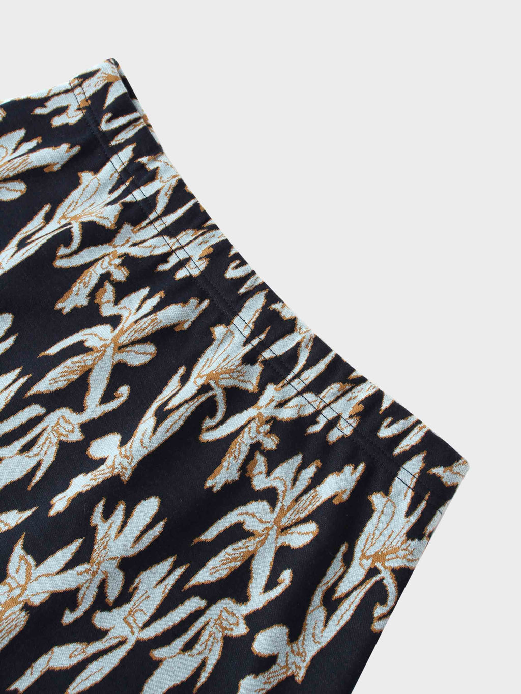 Elastic Waist Maxi Skirt-Blue Floral