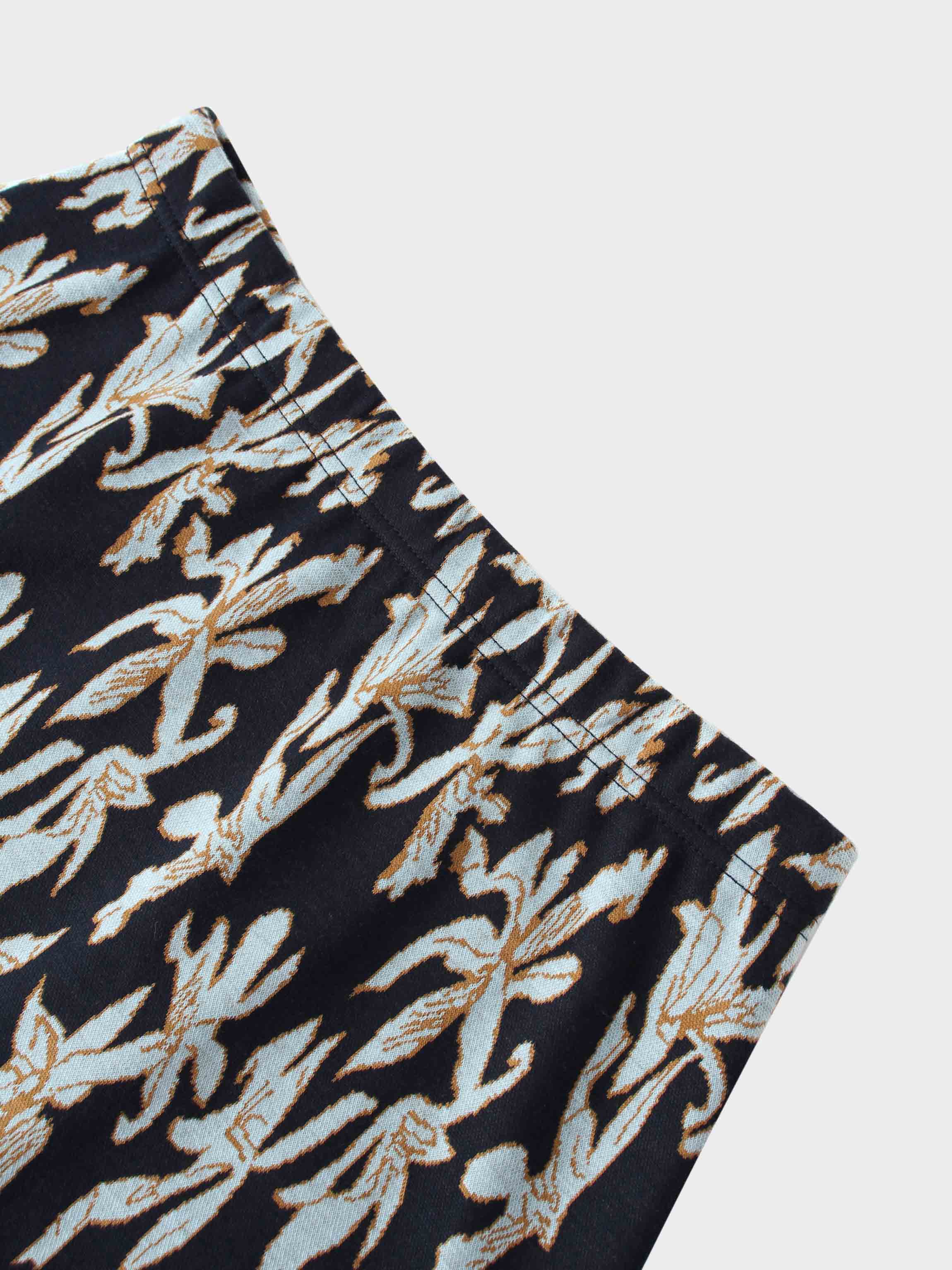 Elastic Waist Maxi Skirt-Blue Floral