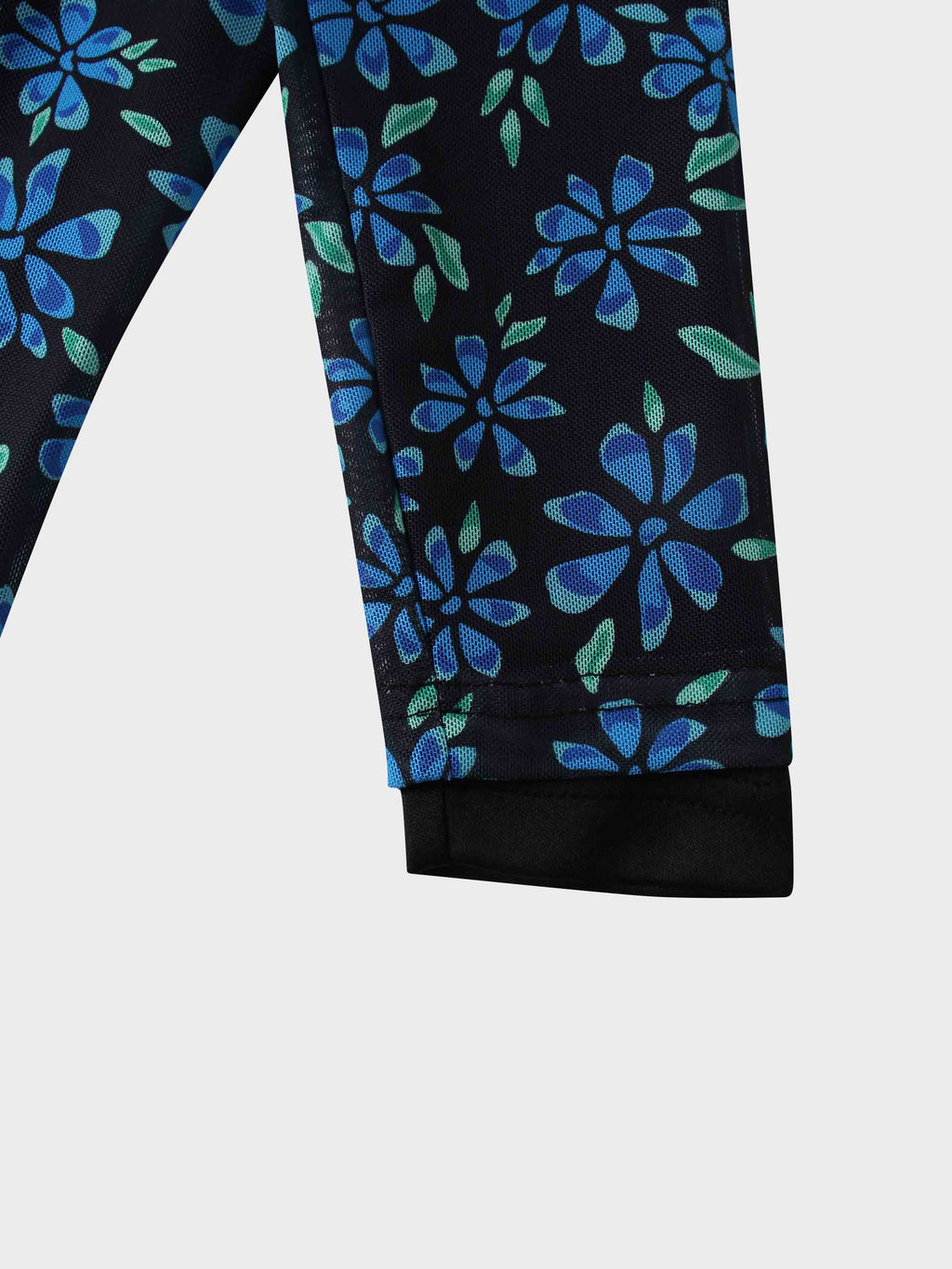 Mesh Mock Neck Top-Blue Floral