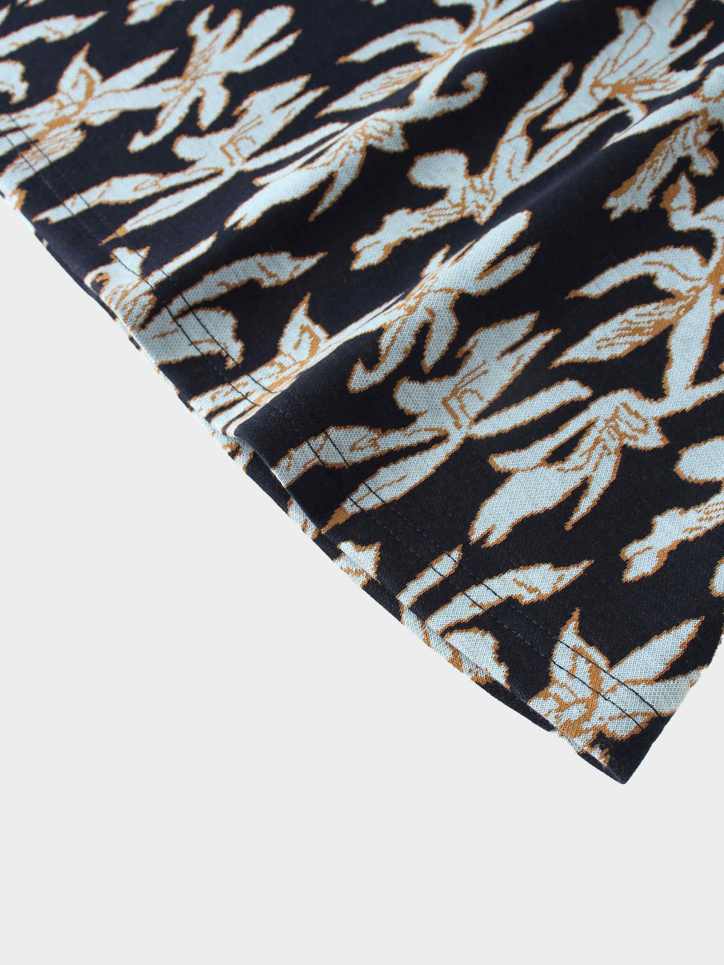 Elastic Waist Maxi Skirt-Blue Floral