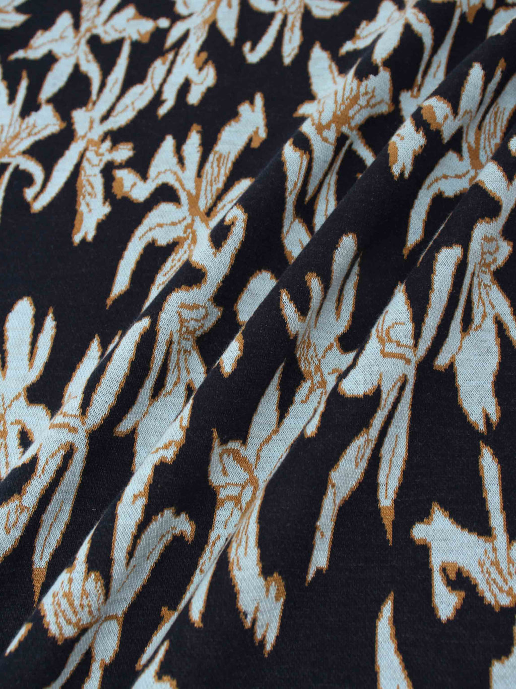 Elastic Waist Maxi Skirt-Blue Floral