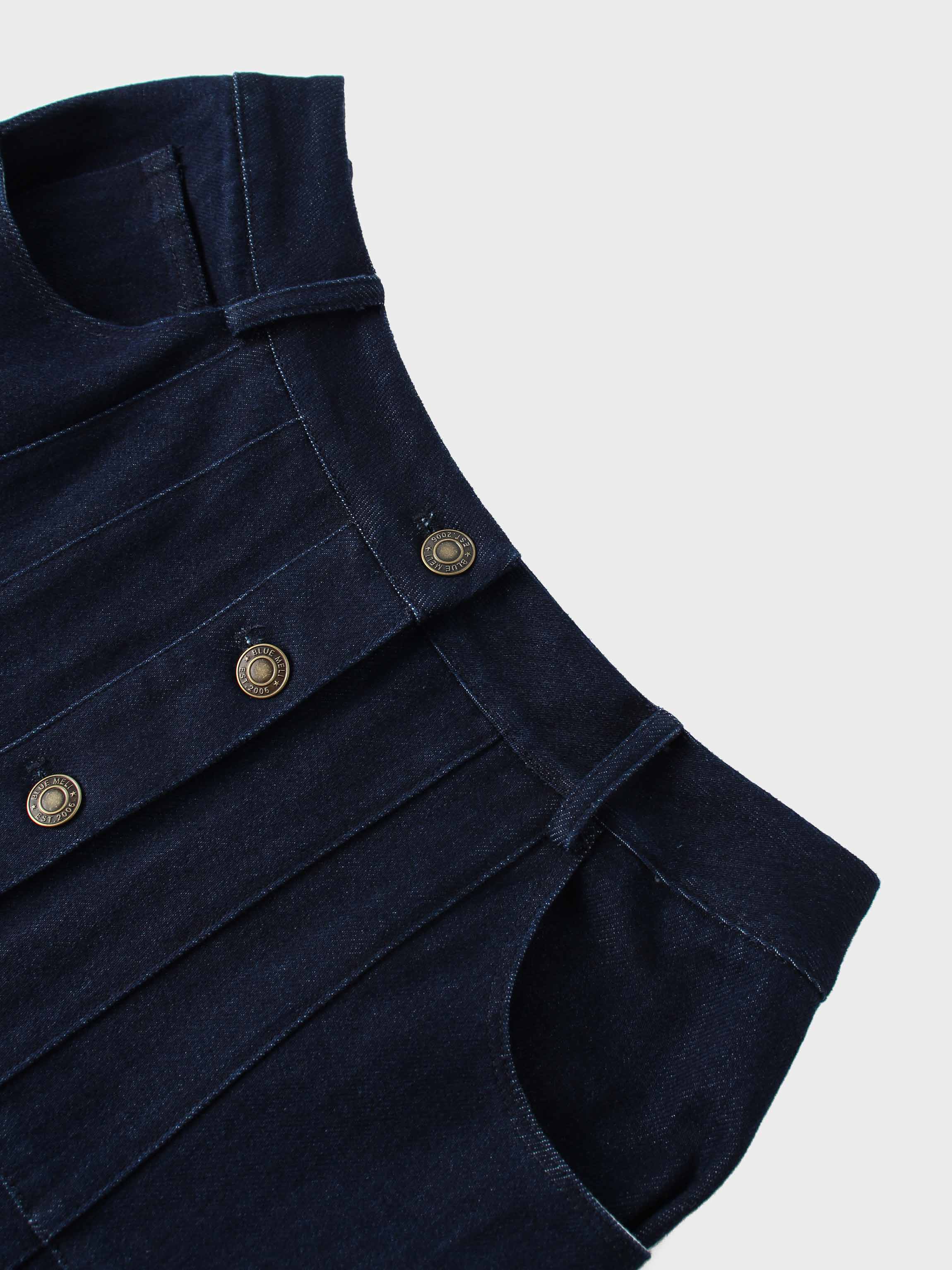 Drop Waist Denim Skirt-Blue