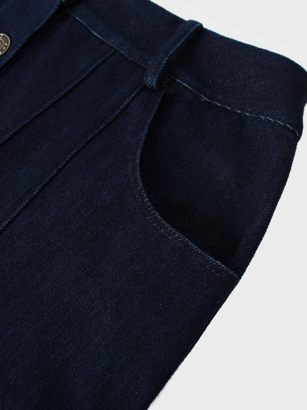 Drop Waist Denim Skirt-Blue