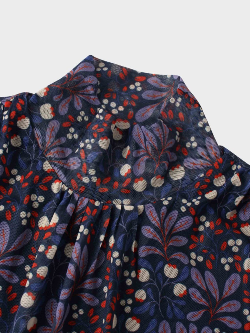 Mesh Mock Neck Top-Lilac Flower