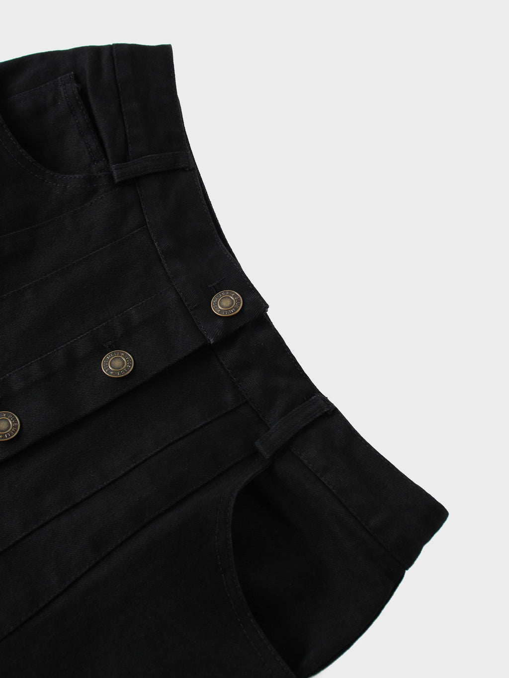 Drop Waist Denim Skirt-Black