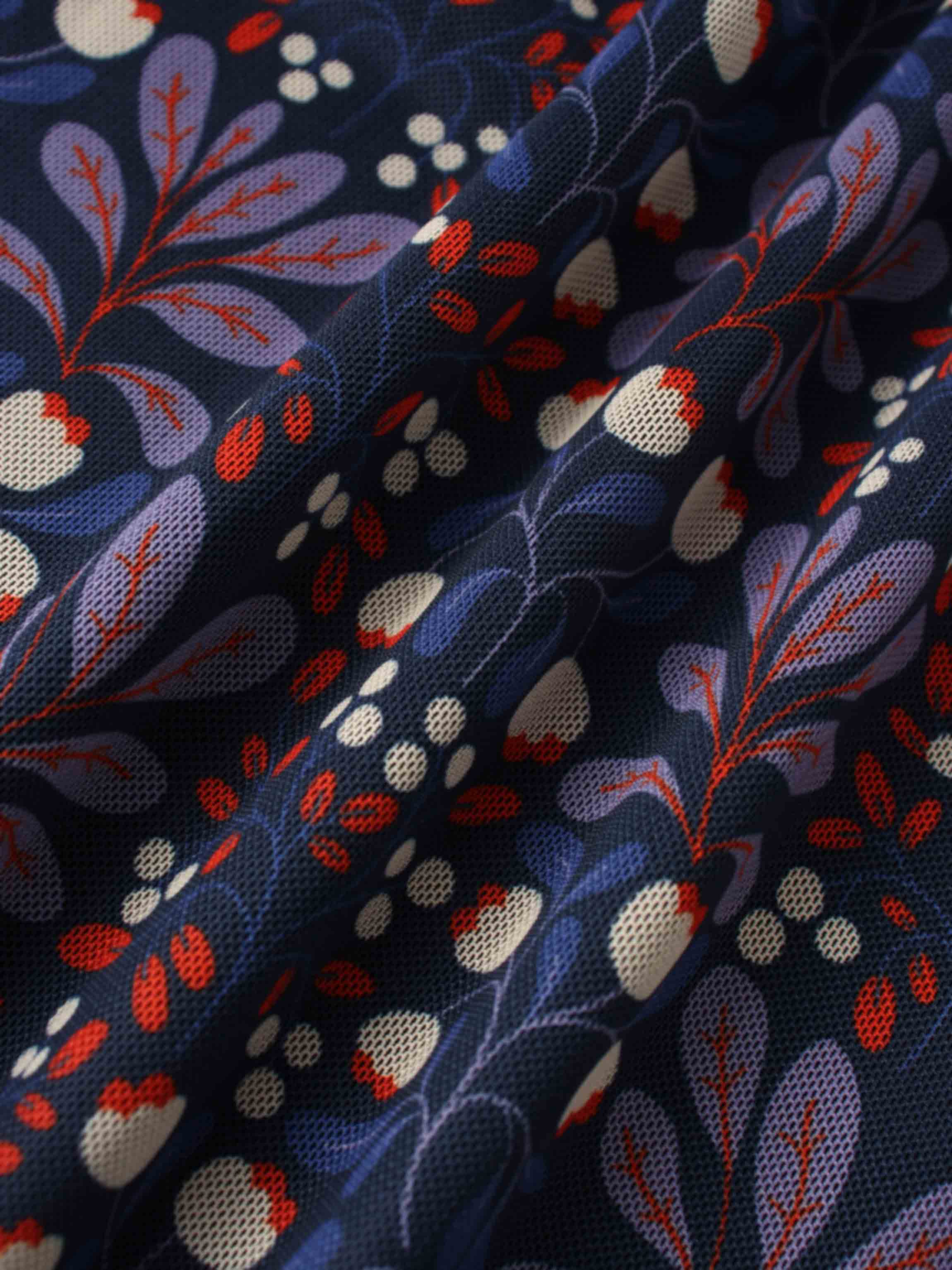 Mesh Mock Neck Top-Lilac Flower