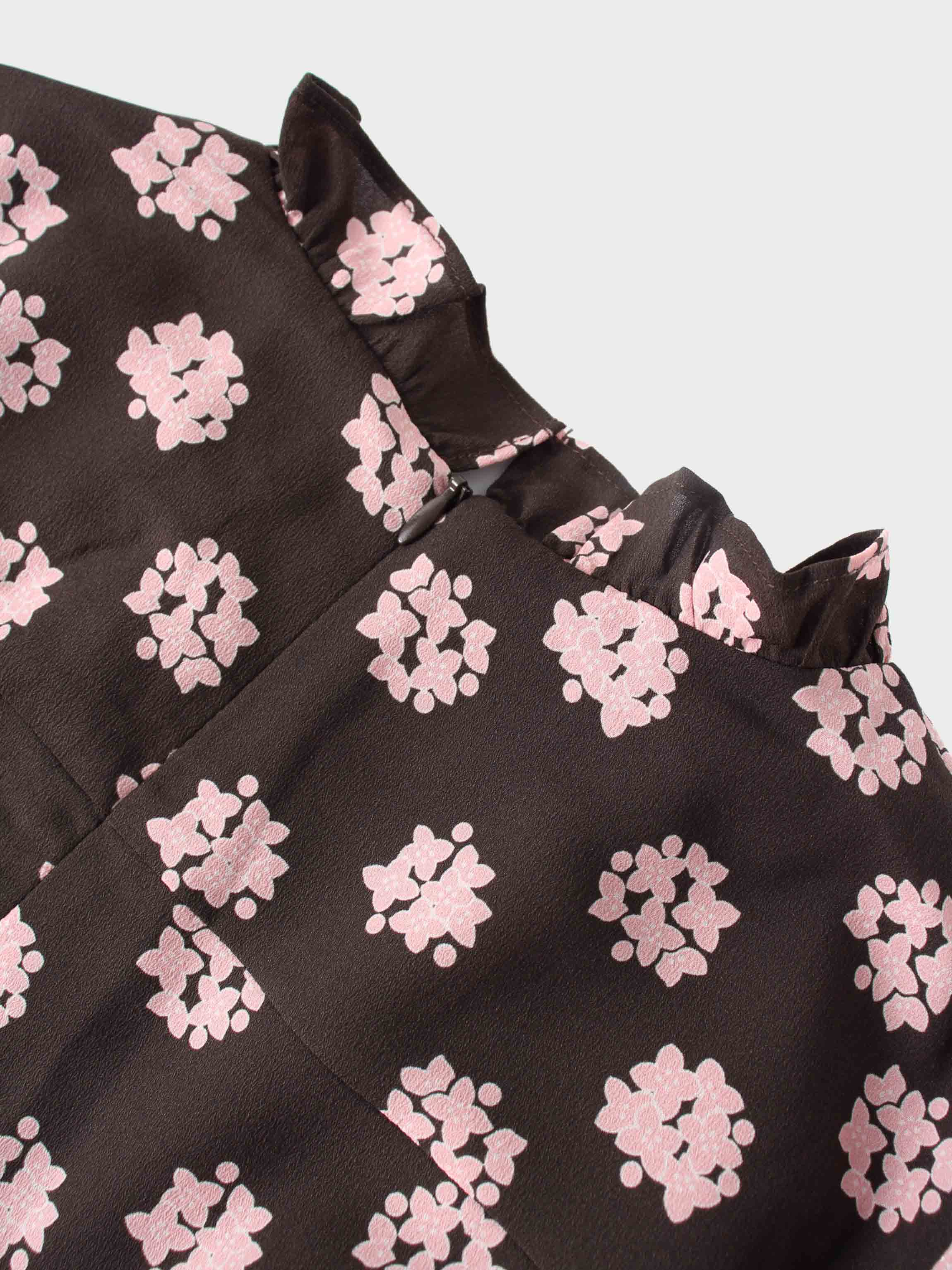 Layered Belted Dress-Brown and Pink