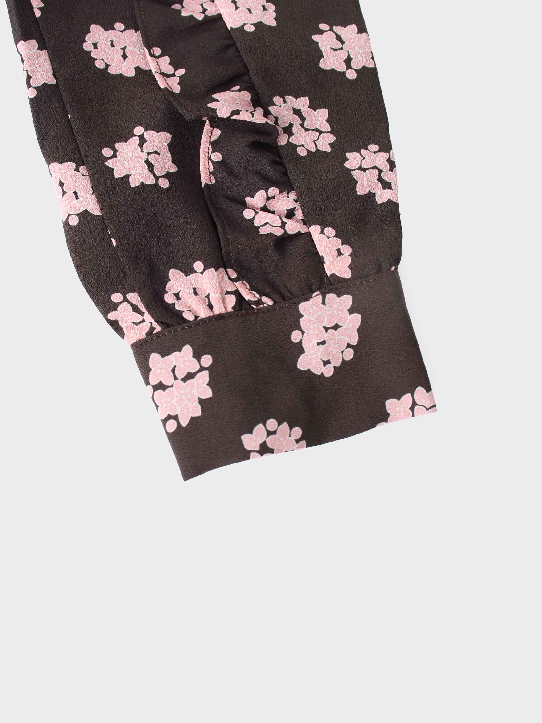 Layered Belted Dress-Brown and Pink