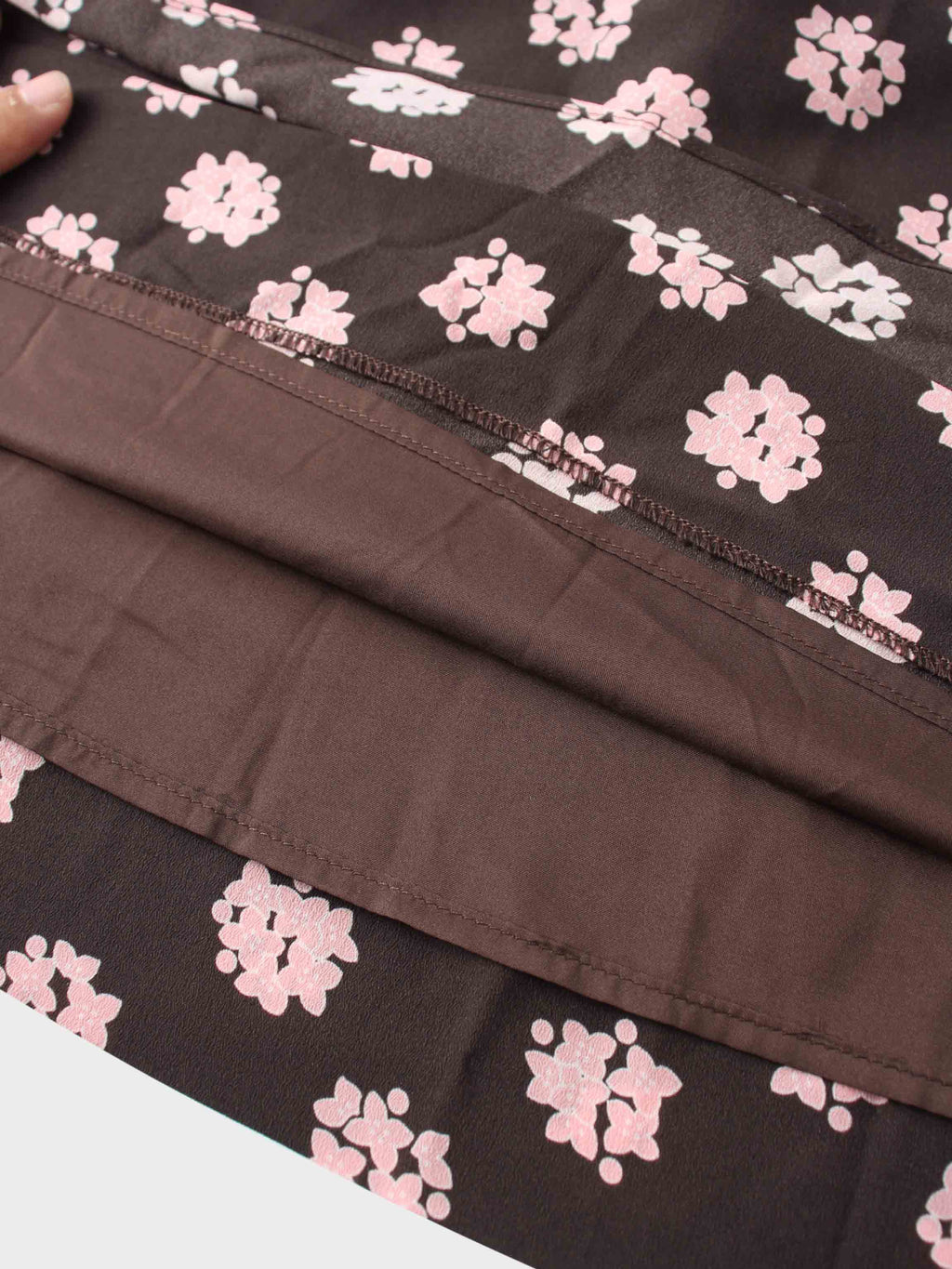 Layered Belted Dress-Brown and Pink