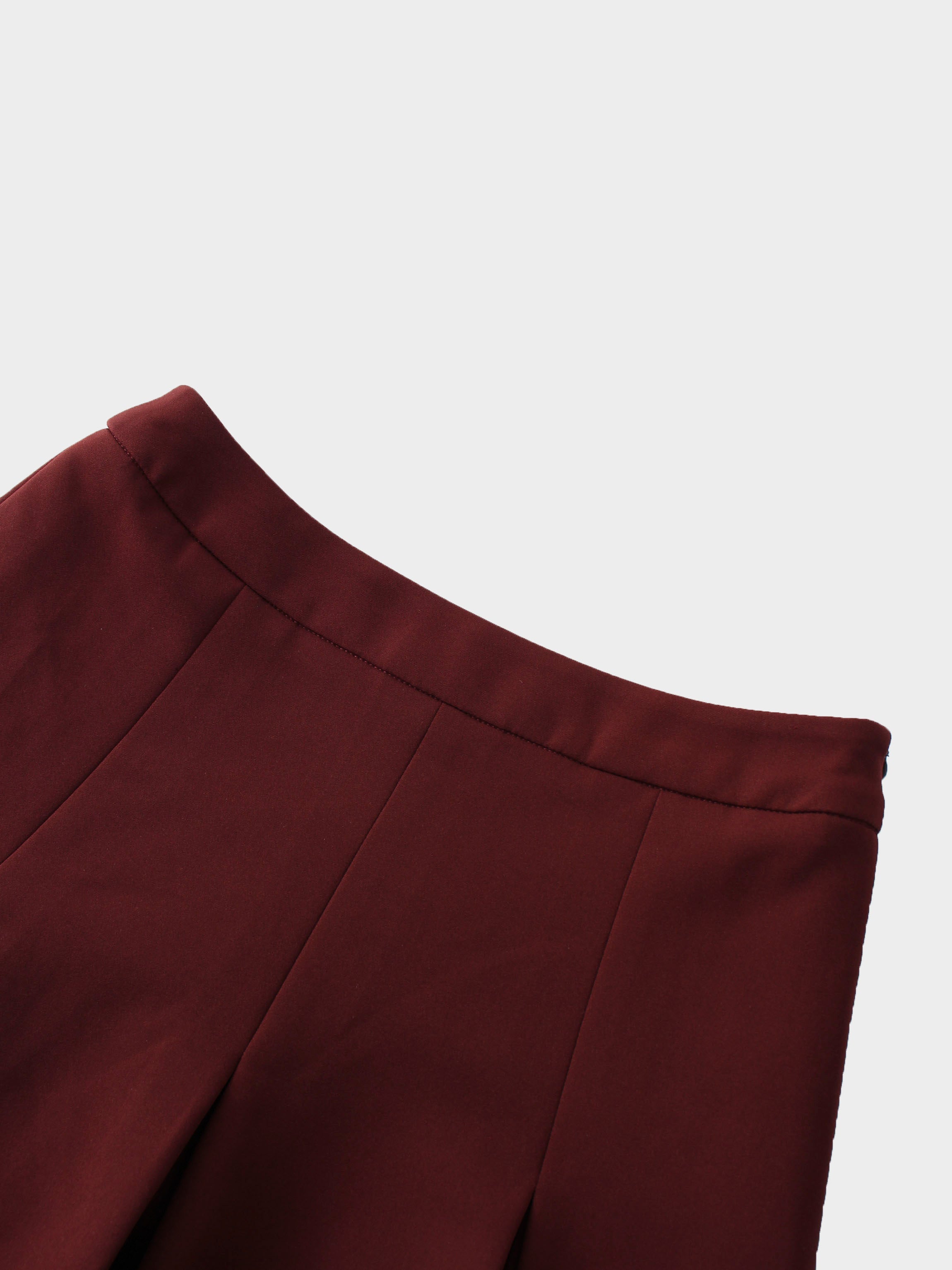 The Celina Pleat Skirt-Wine