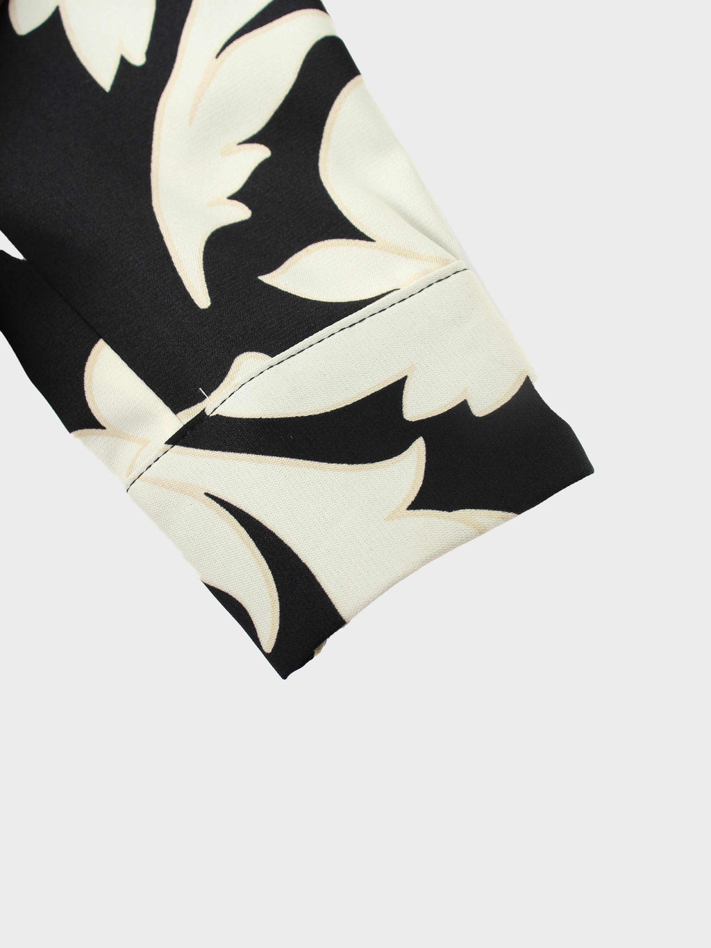 Long Button Down Shirtdress-Black/White Floral