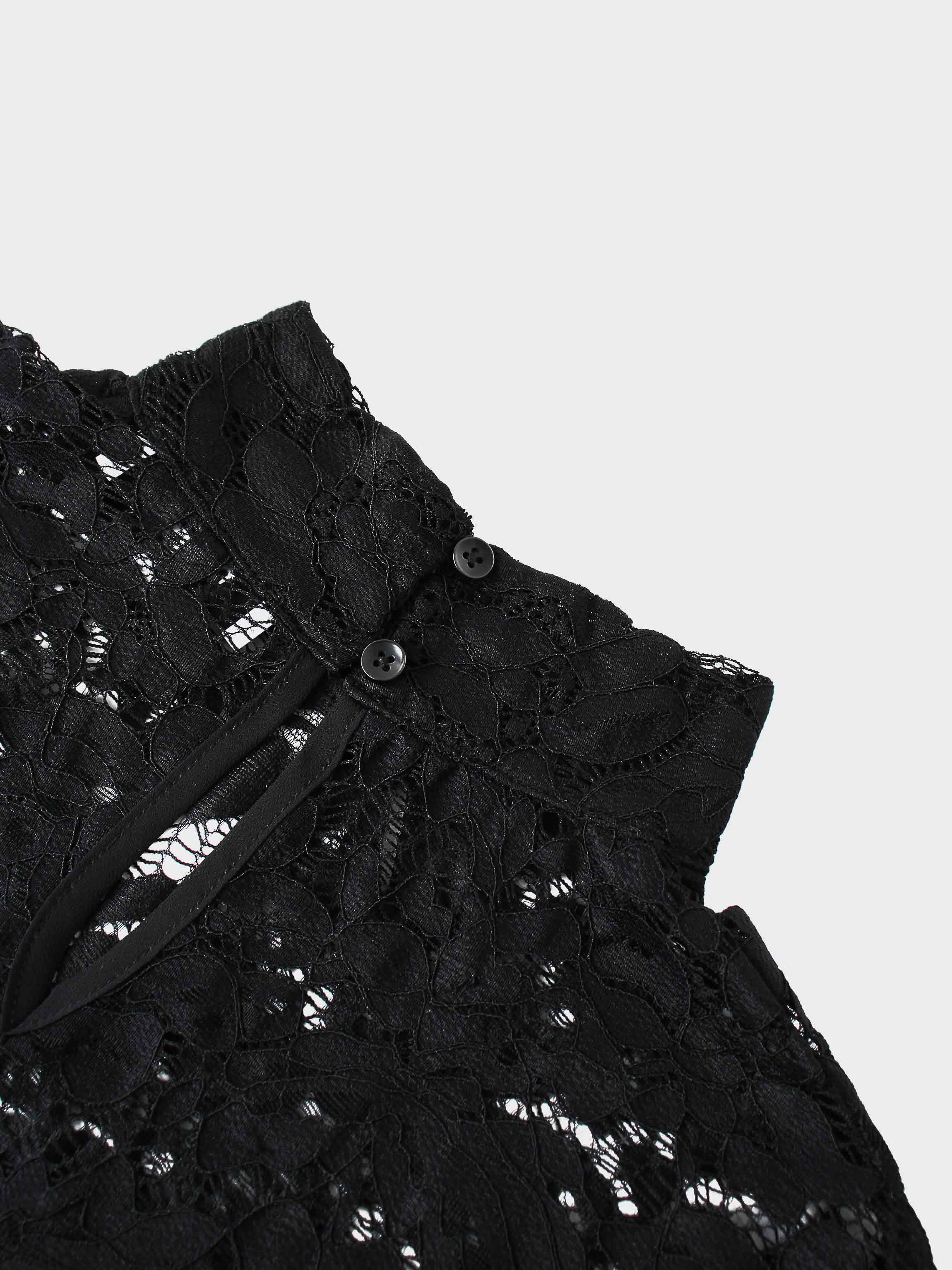 Lace Turtleneck-Black