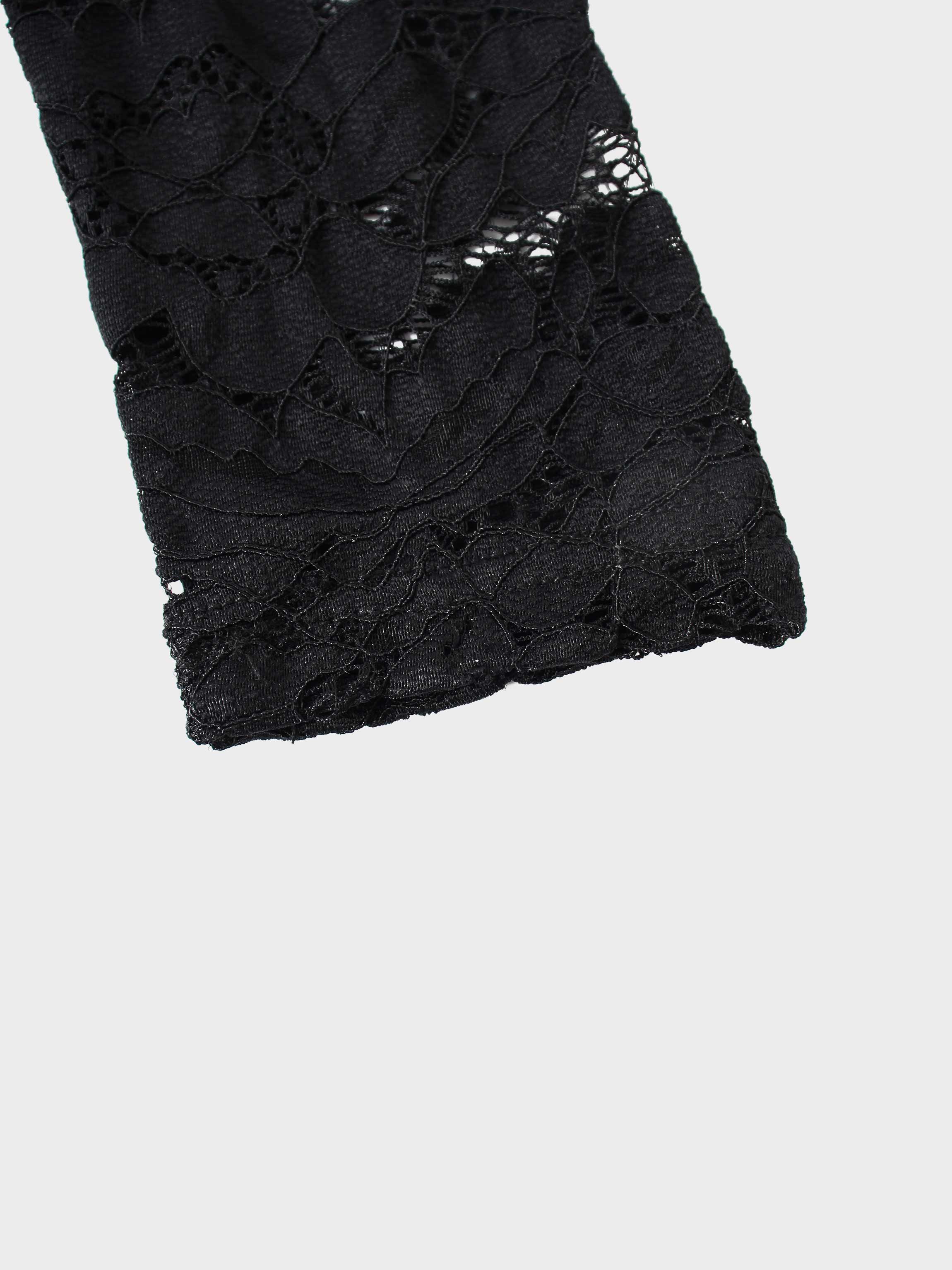 Lace Turtleneck-Black
