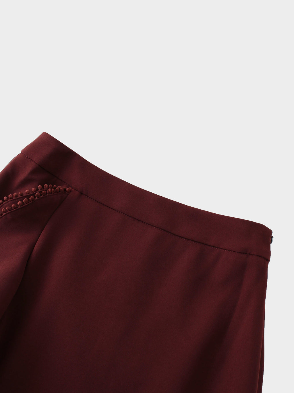 Side Ruffle Skirt-Burgundy