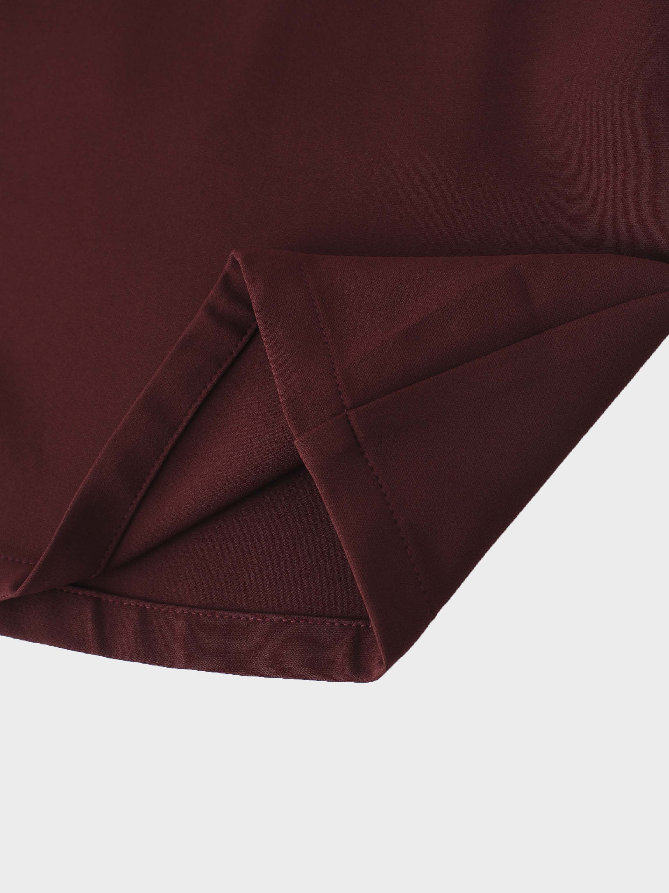 Side Ruffle Skirt-Burgundy