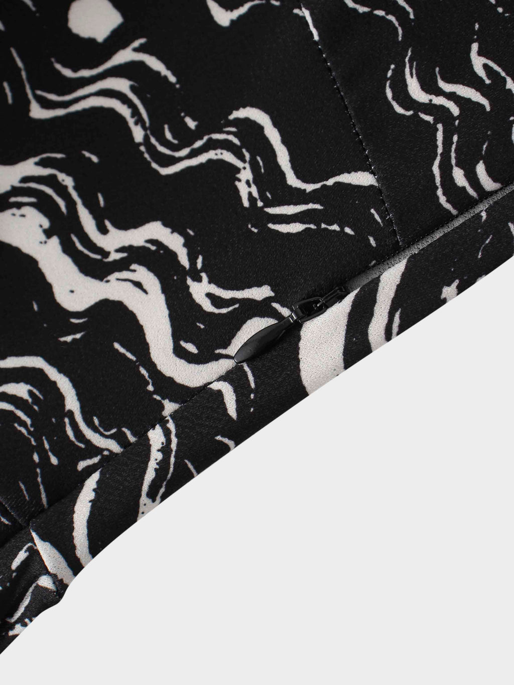 Pleat Bottom Stretch Maxi Dress-Black/White