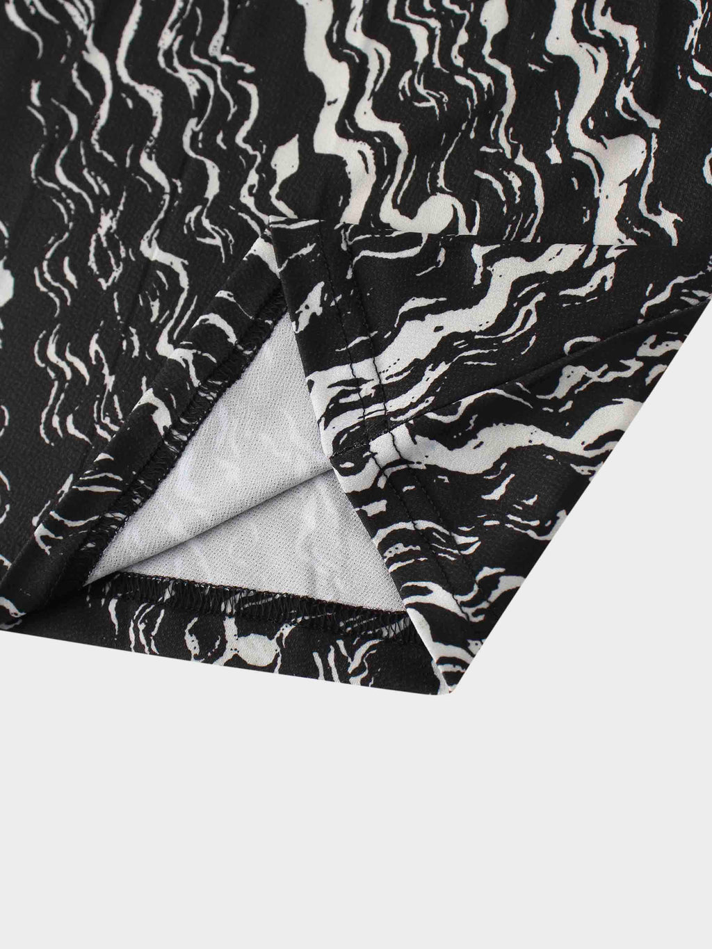 Pleat Bottom Stretch Maxi Dress-Black/White