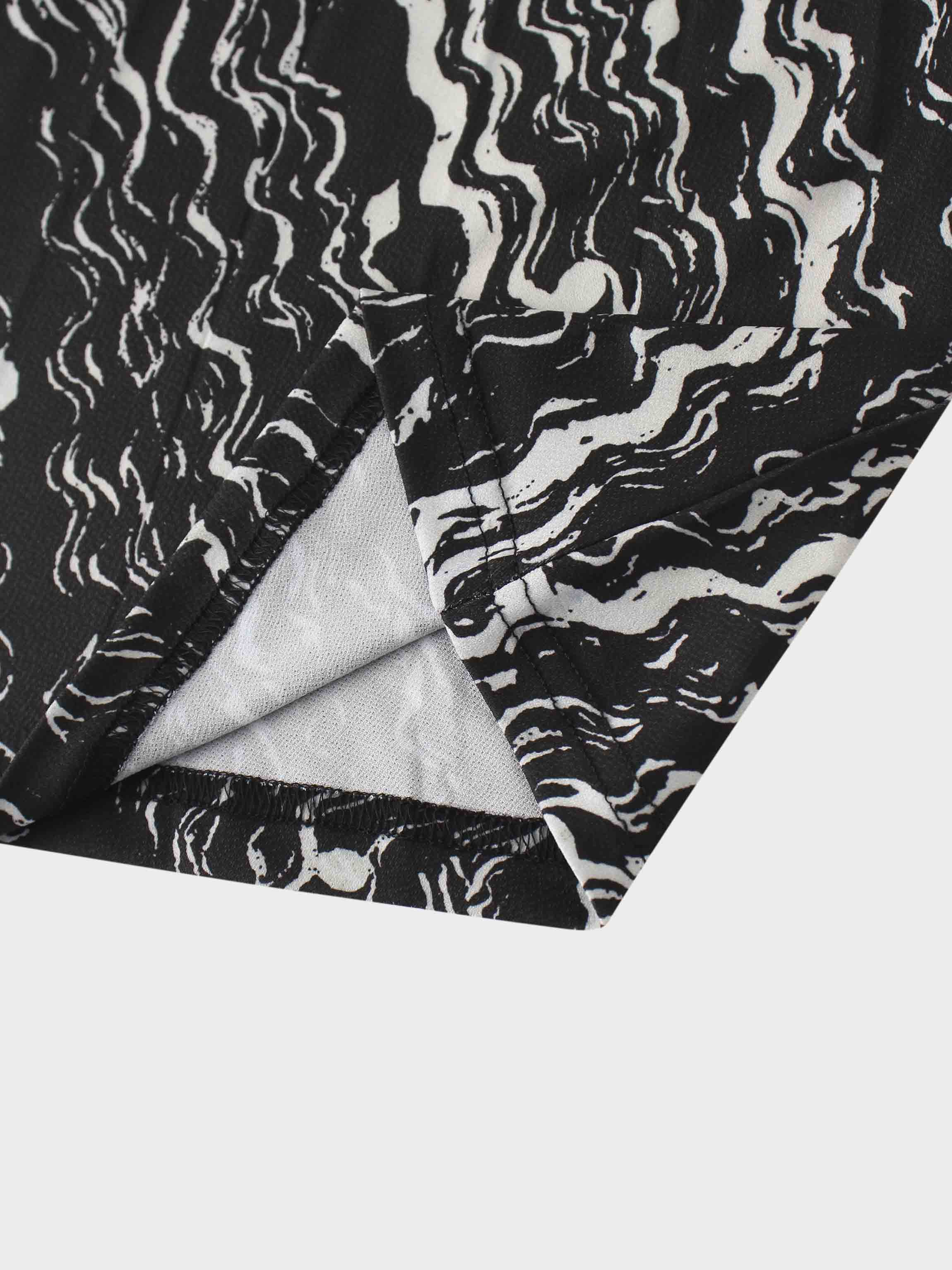 Pleat Bottom Stretch Maxi Dress-Black/White