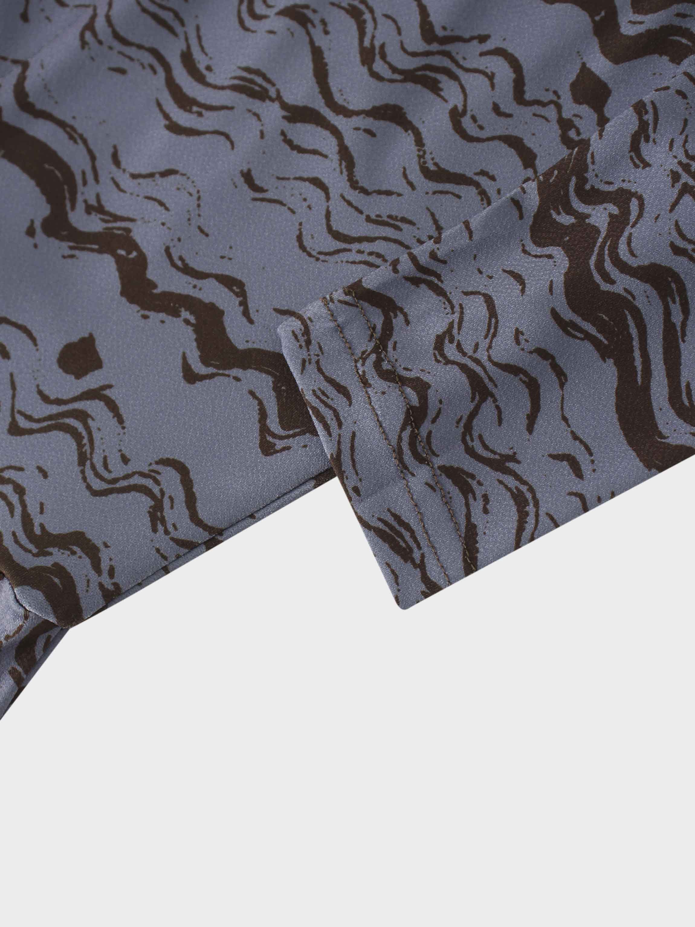 Pleat Bottom Stretch Maxi Dress-Grey/Brown