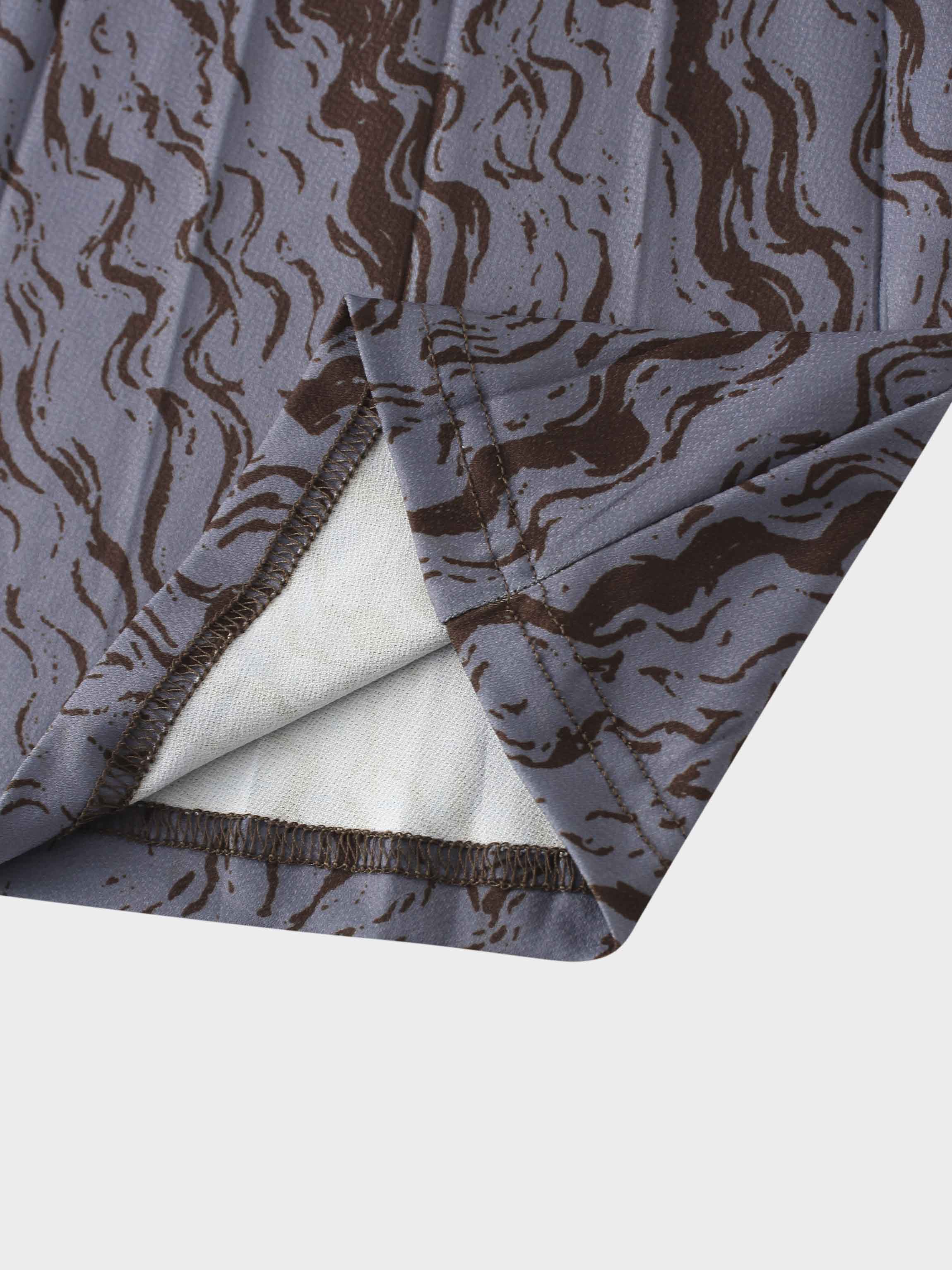 Pleat Bottom Stretch Maxi Dress-Grey/Brown