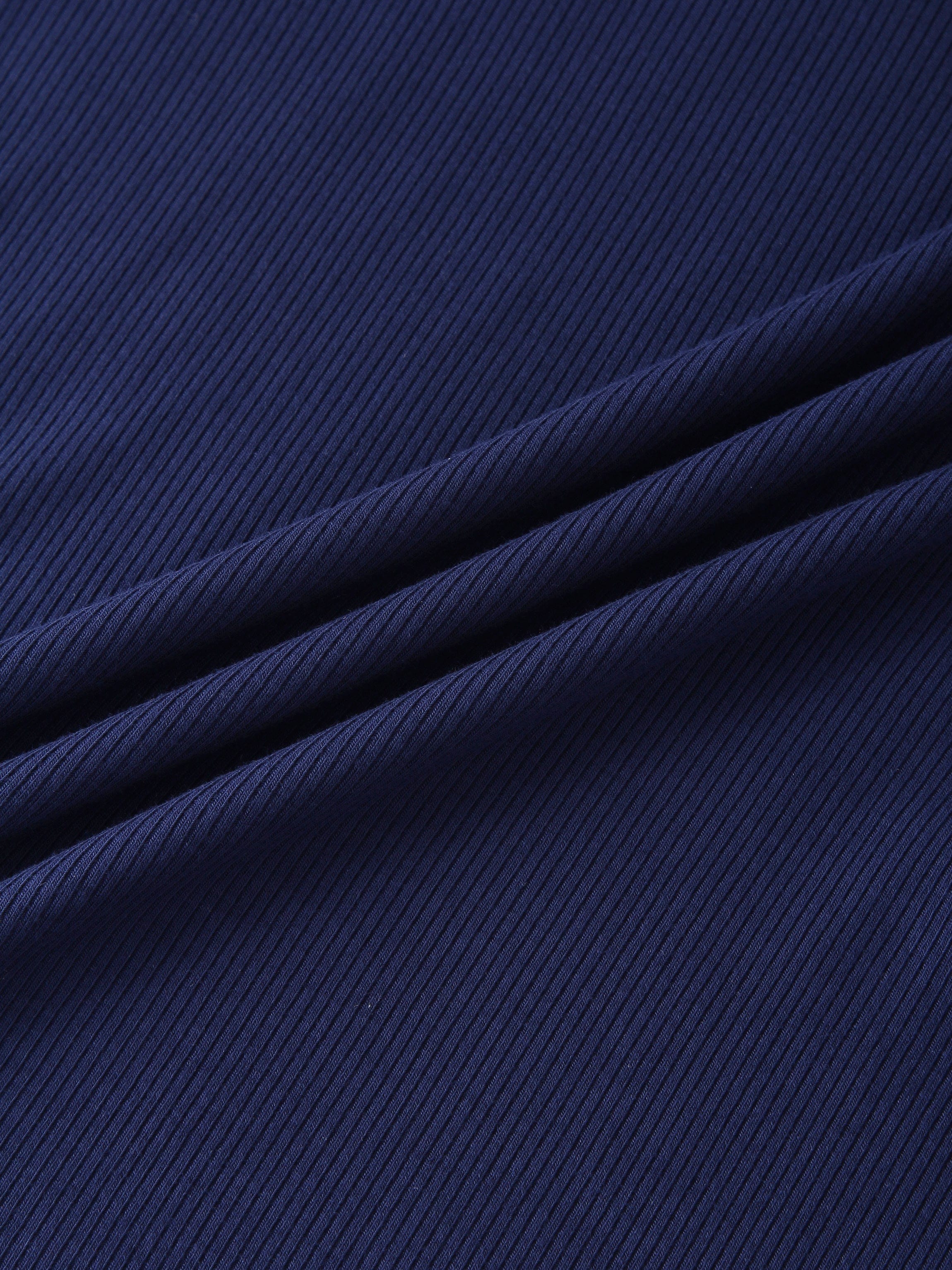 CLASSIC RIBBED CREW TEE LS-NAVY
